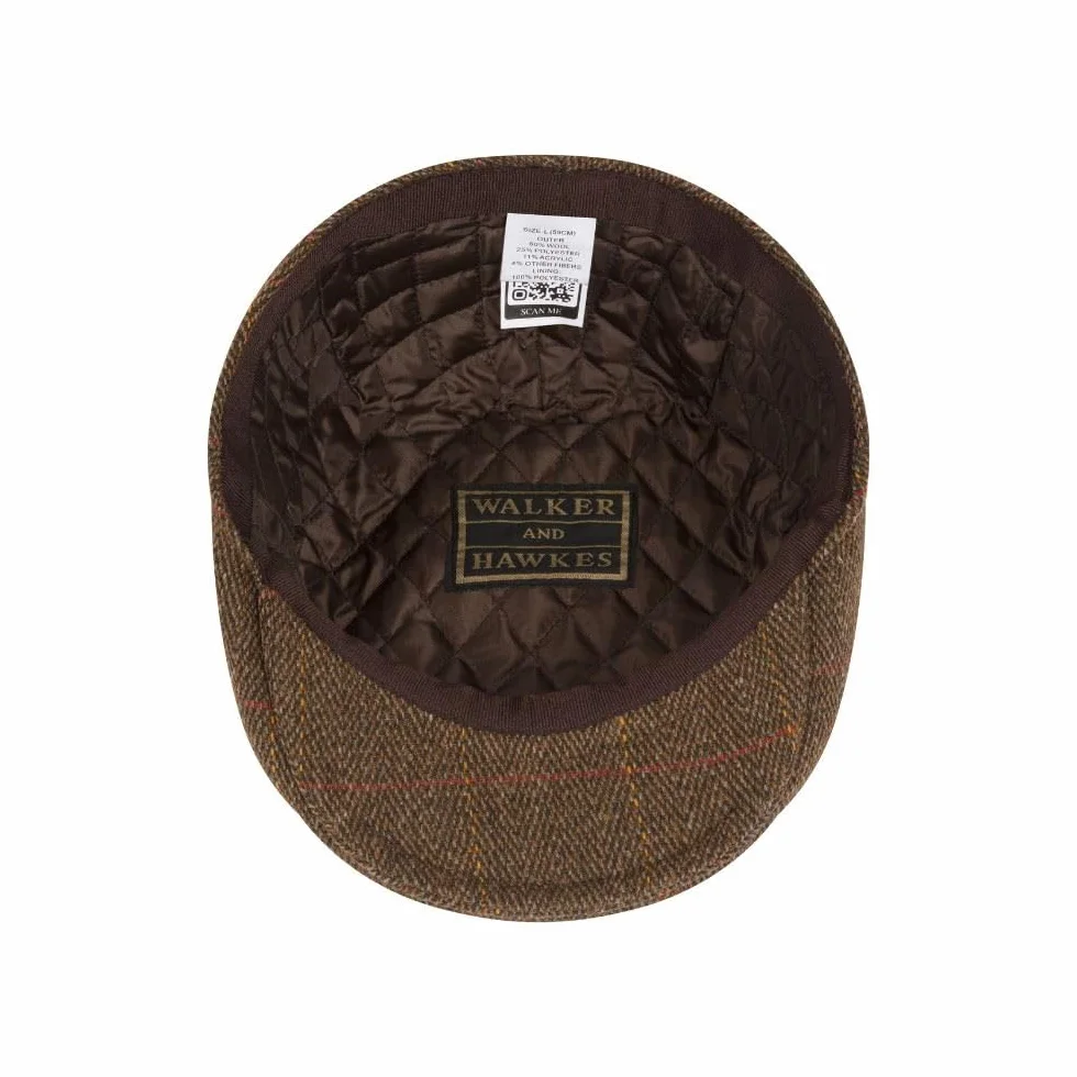 Walker & Hawkes Cambridge Casquette Plate Derby Tweed Chasse Campagne