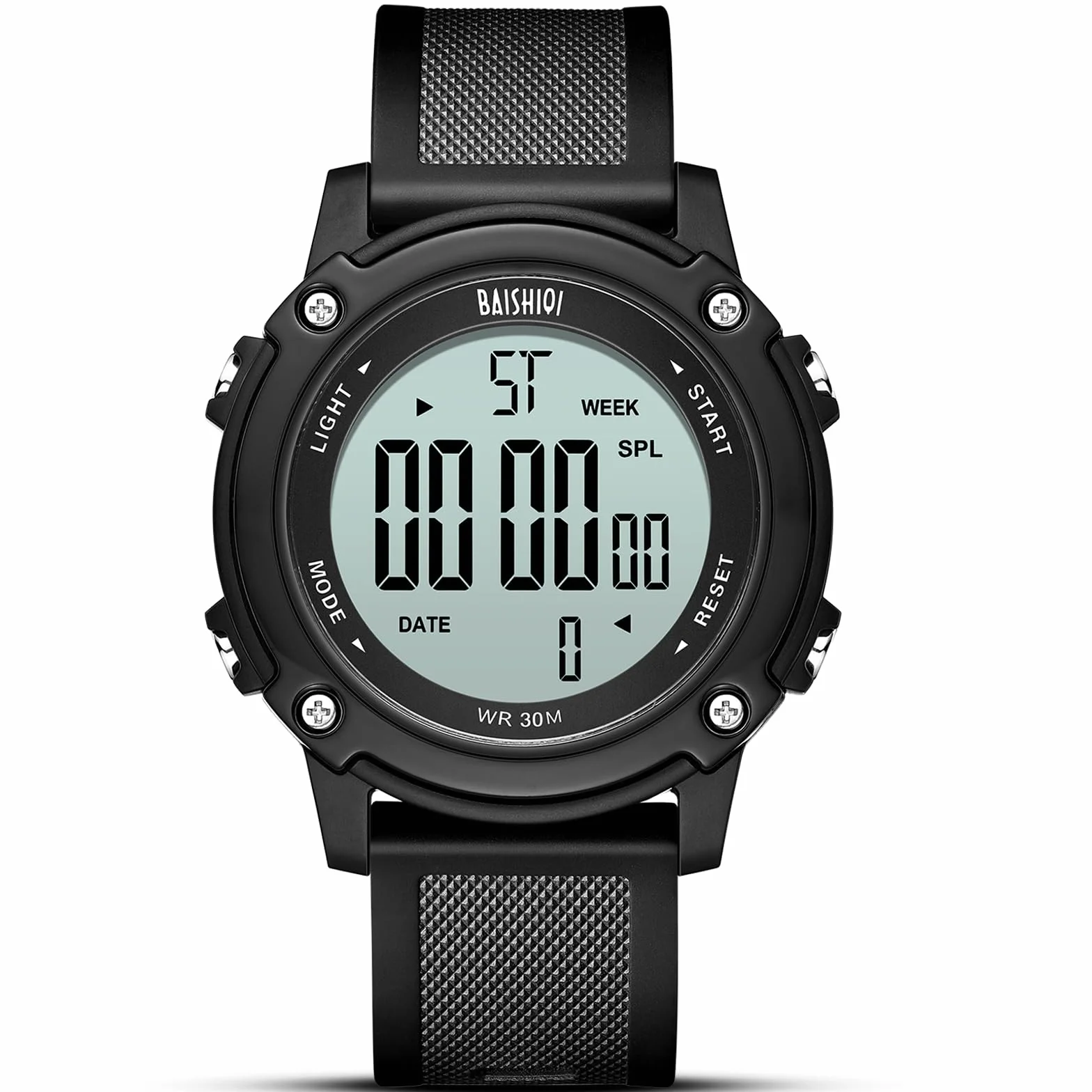 LN LENQIN Montre numérique imperméable sport homme bracelet silicone multifonction