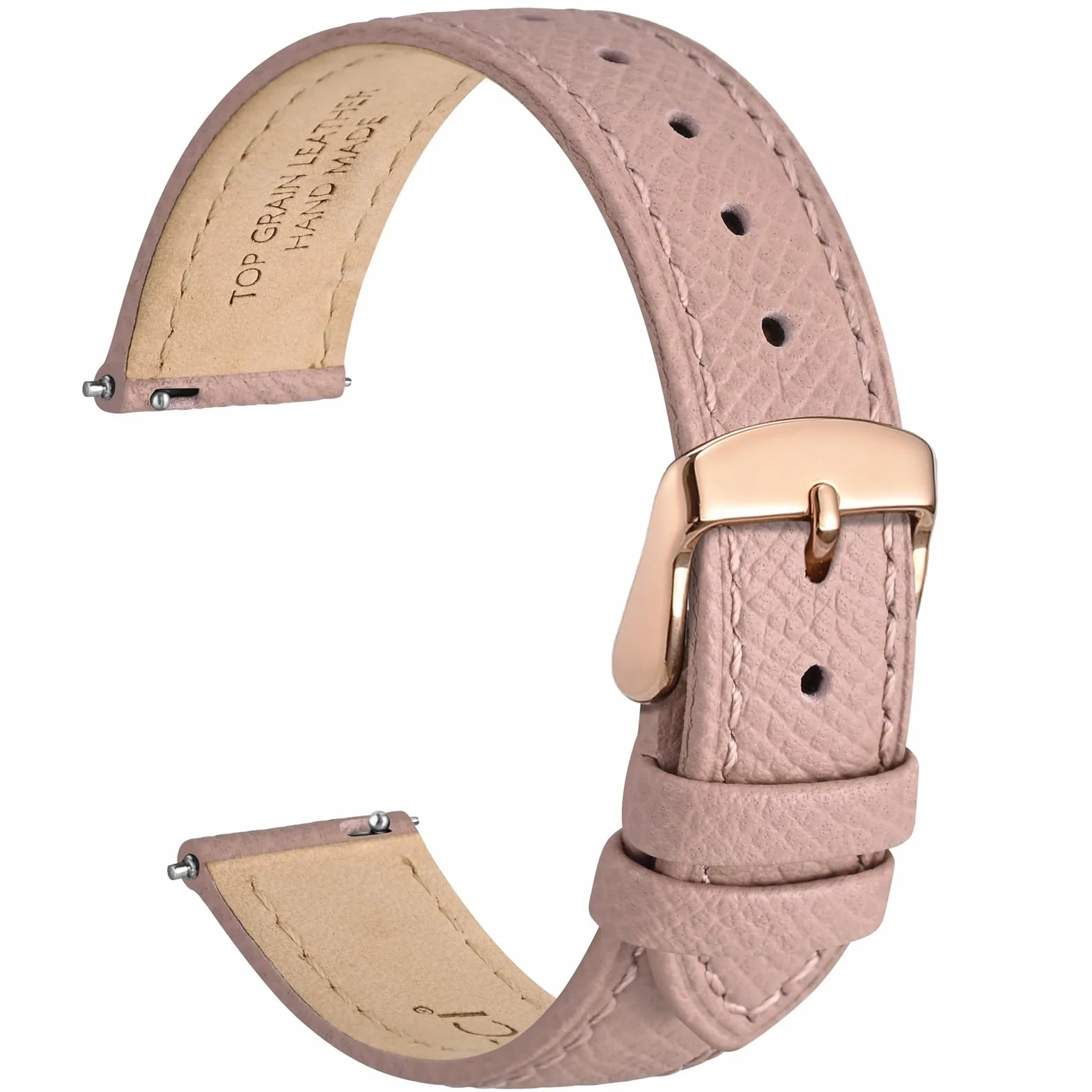 WOCCI Bracelet de Montre Cuir Grain Supérieur Libération Rapide Bande Remplacement Boucle Acier Inoxydable 12mm 14mm 16mm 18mm 20mm
