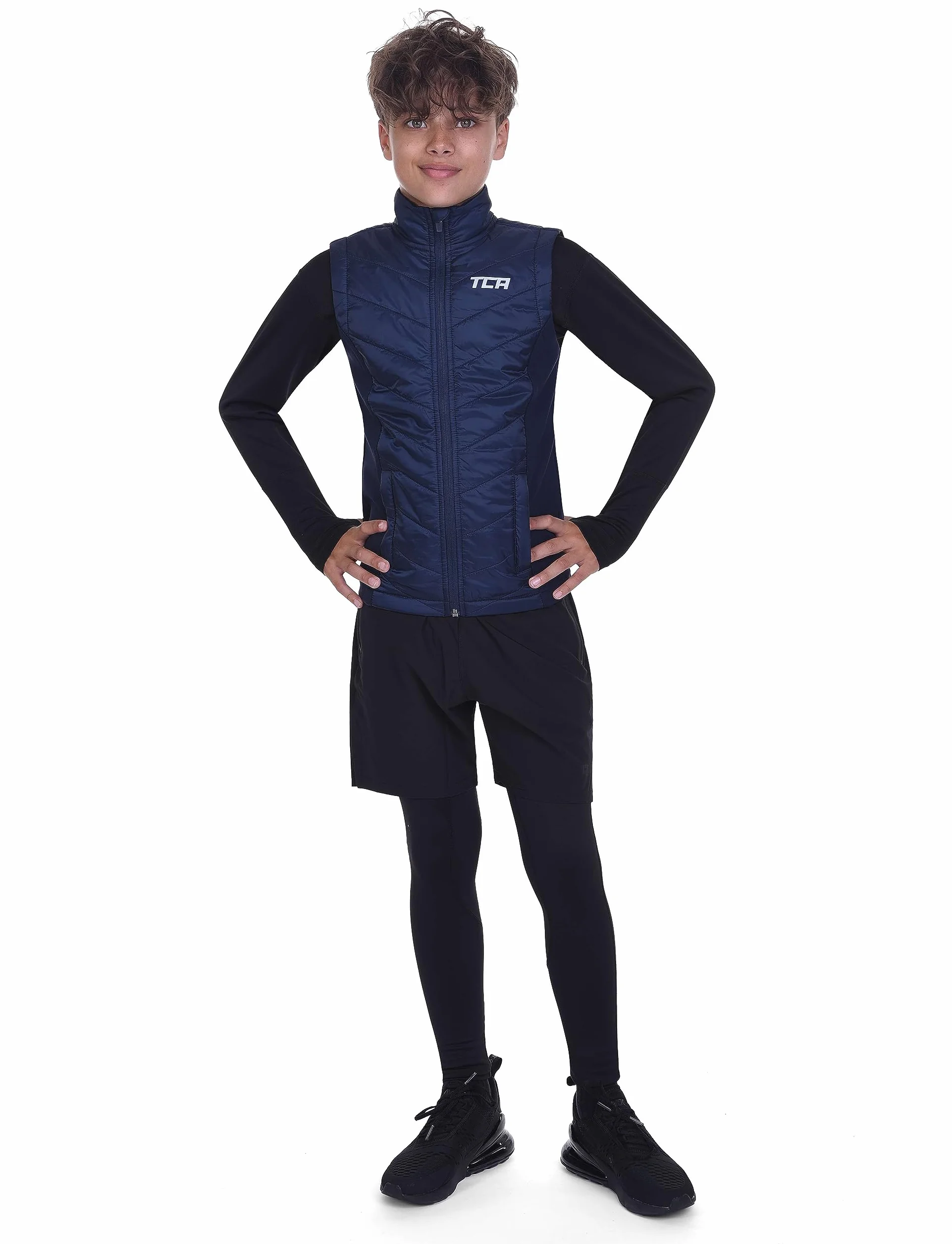 TCA Excel Runner Doudoune de Course à Pied Légère Bodywarmer sans Manche avec Poches Zippées