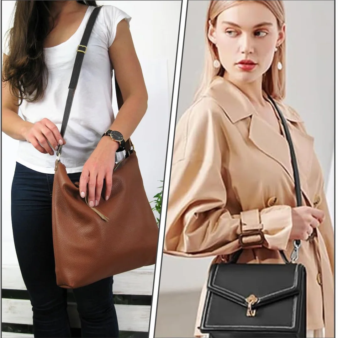 Bandoulière en Cuir Réglable Noire pour Sac Femme DIY