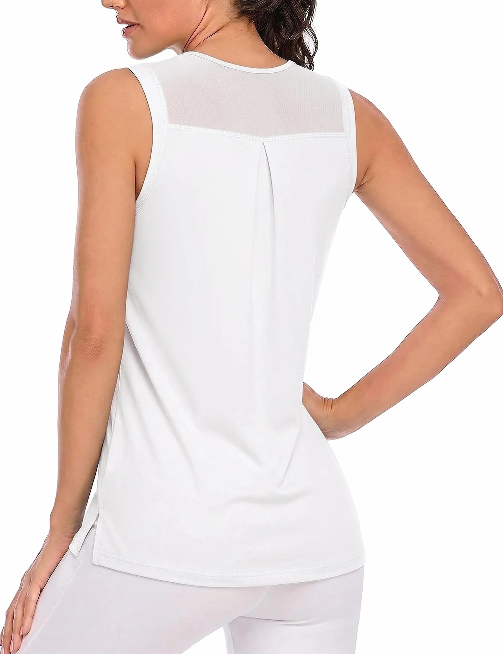 Débardeur Sport Femme Respirant sans Manches Yoga Gym, Top Séchage Rapide Dos Mesh Aéré Taille S-XXL