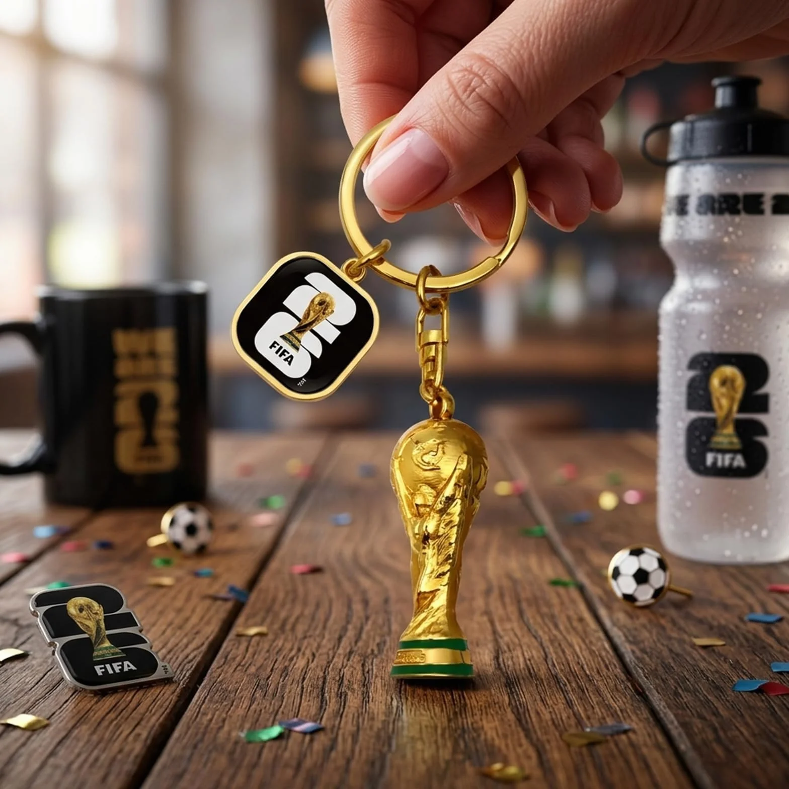 Porte-clés Officiel FIFA Coupe du Monde 2026 – Alliage de Zinc Premium