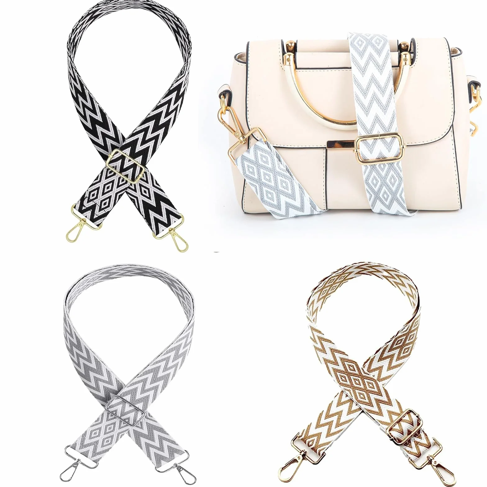 Sangle Sac Bandoulière Réglable 3 Pièces, Bandoulière de Rechange pour Sac Messager Appareil Photo Main