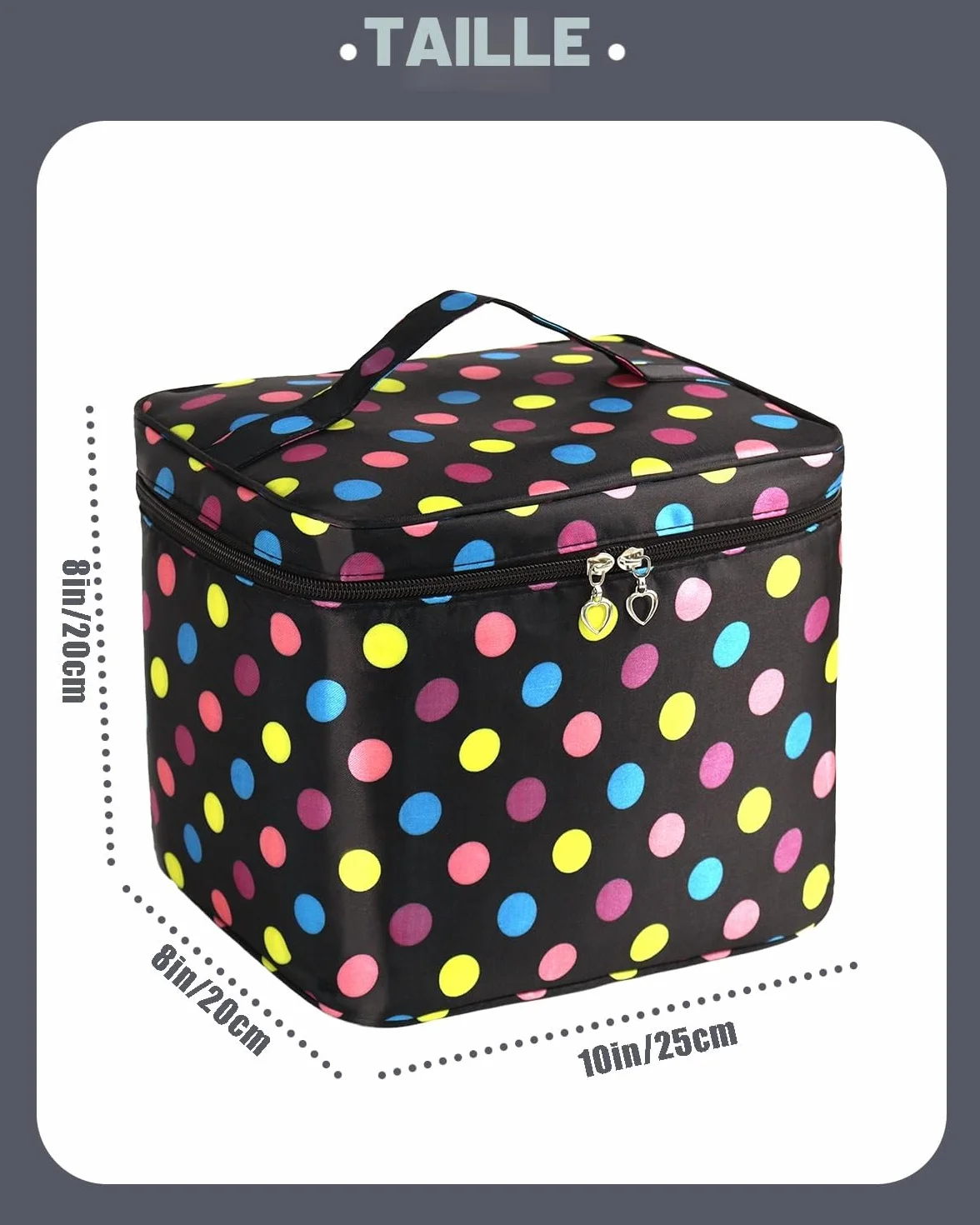 Grande Trousse de Maquillage de Voyage avec Support pour pinceaux Noir L