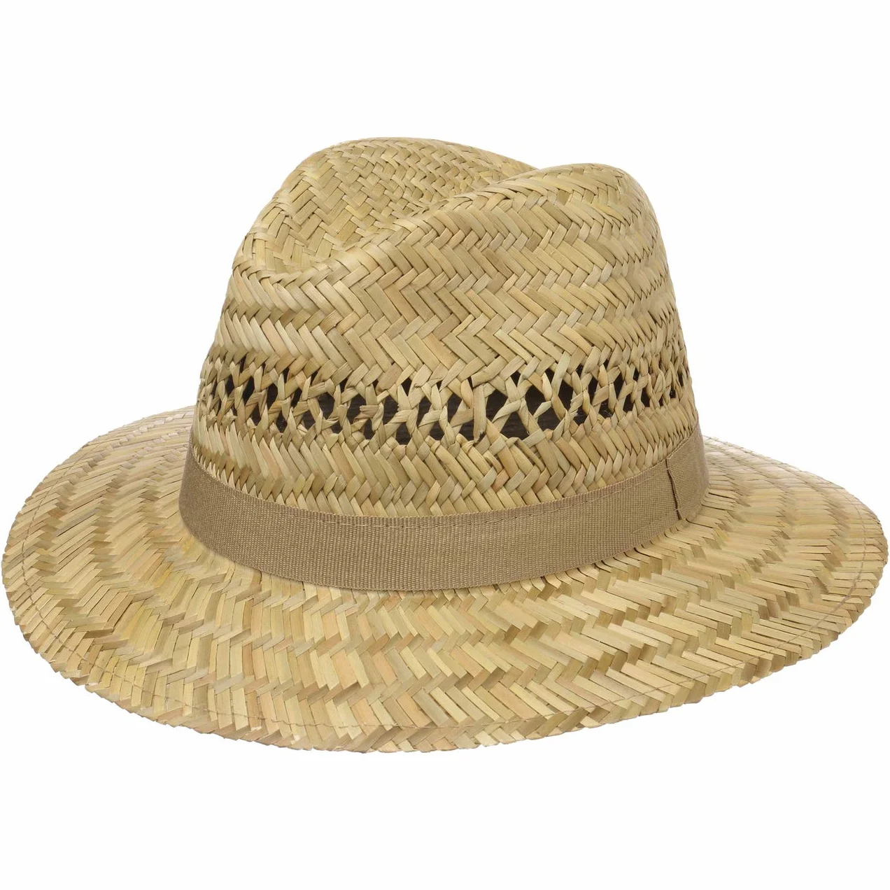 Lipodo Chapeau Paille Classic Traveller Homme Made in Italy D'Ete de Plage Ruban Gros Grain