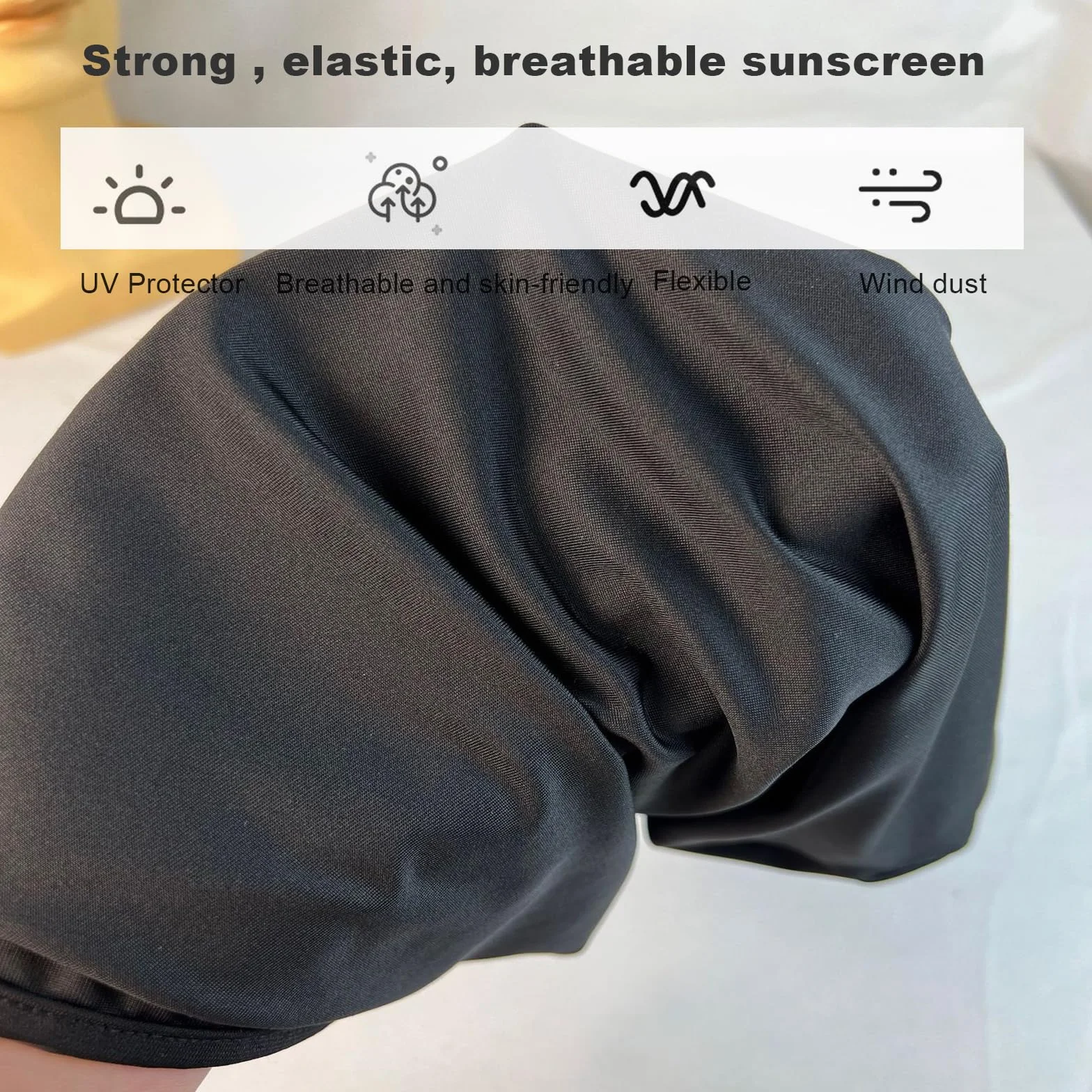 Masque de Ski Cagoule 3 Pièces avec 2 Trous Hommes Femmes Moto Protection UV Léger Respirant