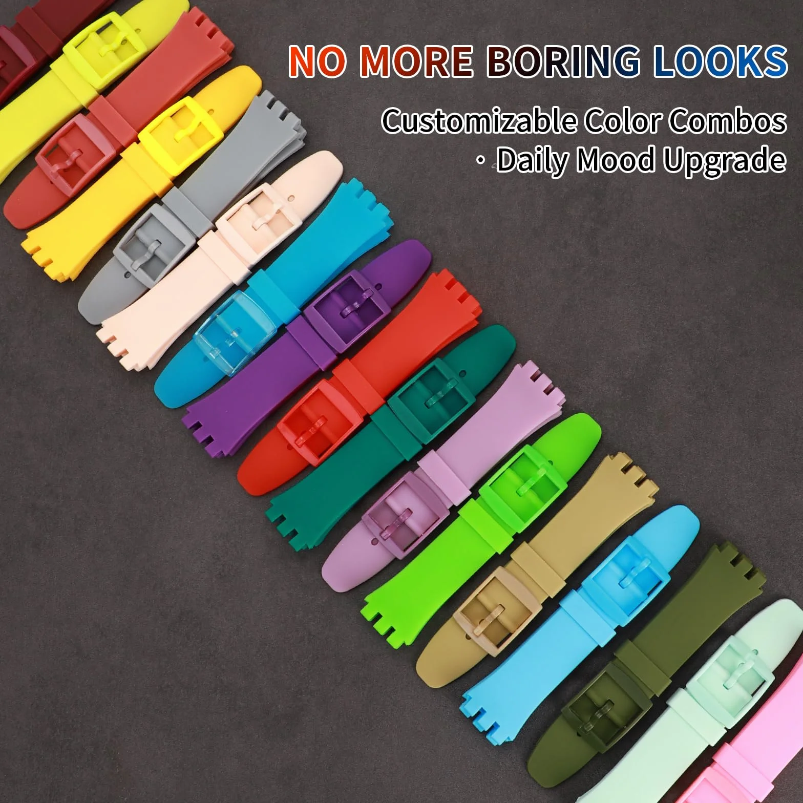 Bracelet de rechange en silicone pour montre Swatch