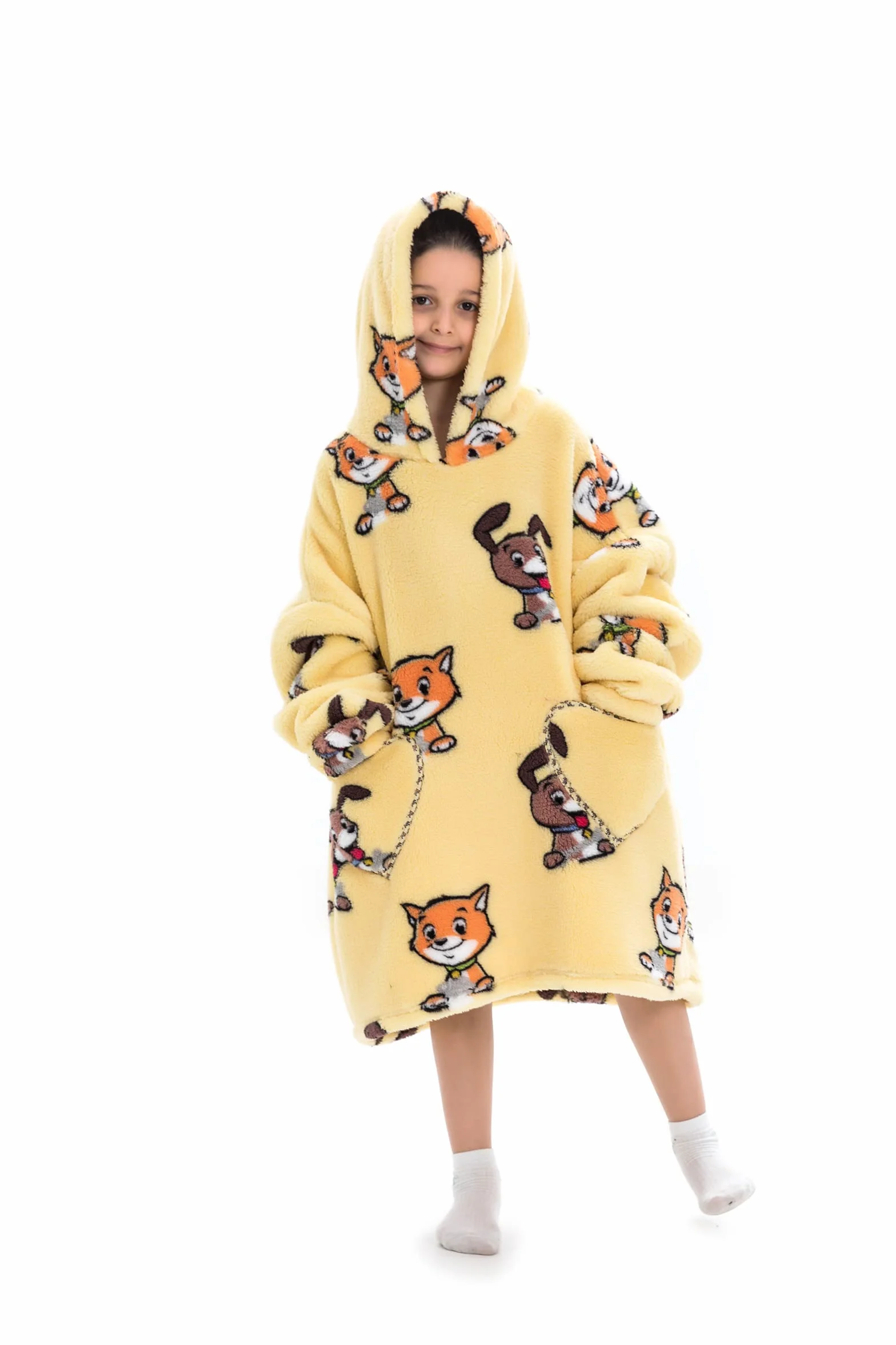 Couverture à capuche surdimensionnée pour enfants avec poche