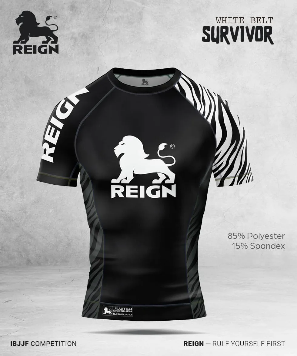REIGN Rashguard MMA BJJ Homme Ceinture Blanche
