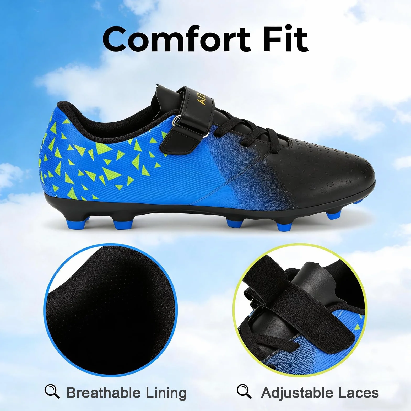 Chaussures de Football Enfants Crampons Terrain Ferme Petits Grands