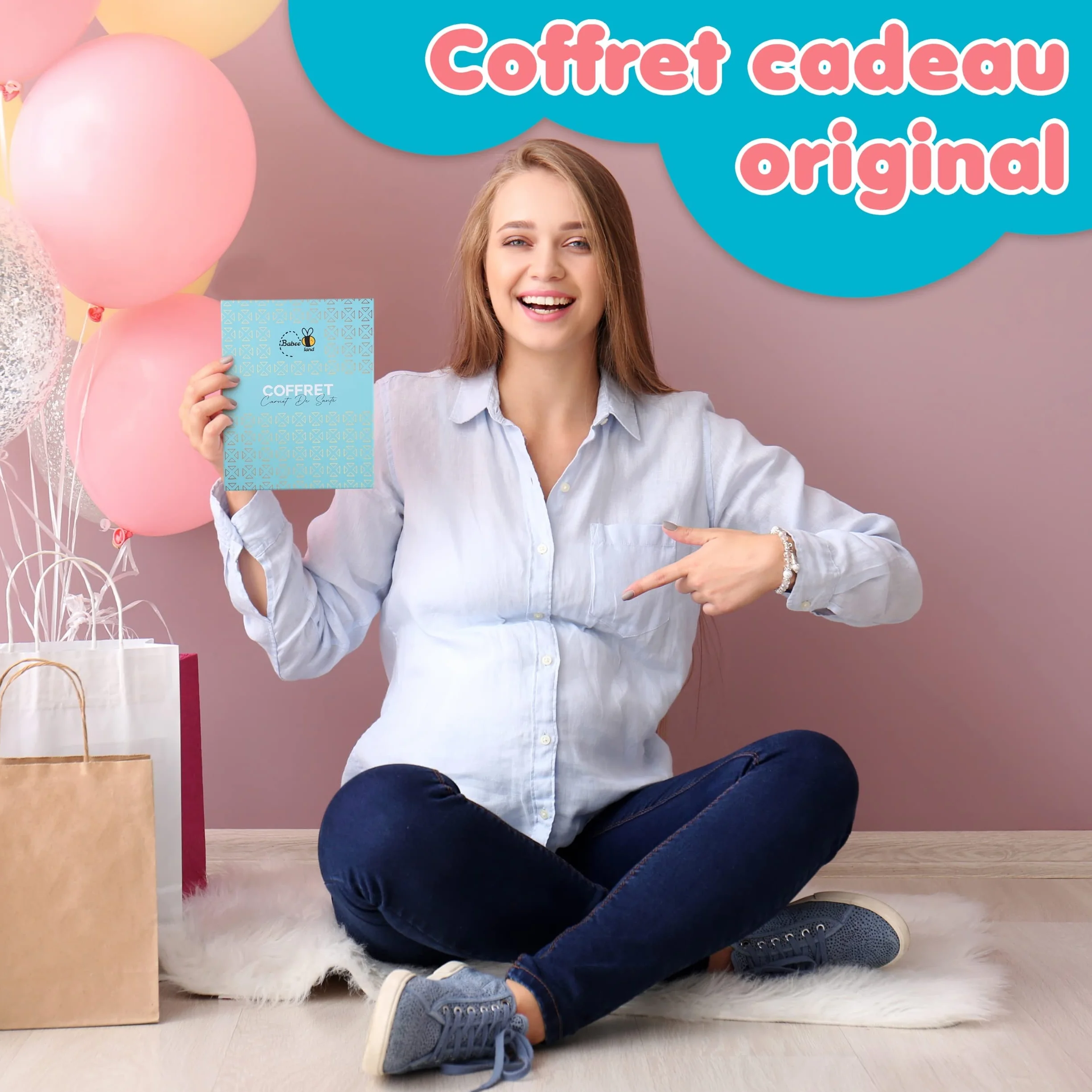 Protege carnet de sante bebe enfant personnalise Garcon avec STYLO Couverture carnet Pochette ordonnance carte vitale BONUS autocollants Coffret cadeau naissance original