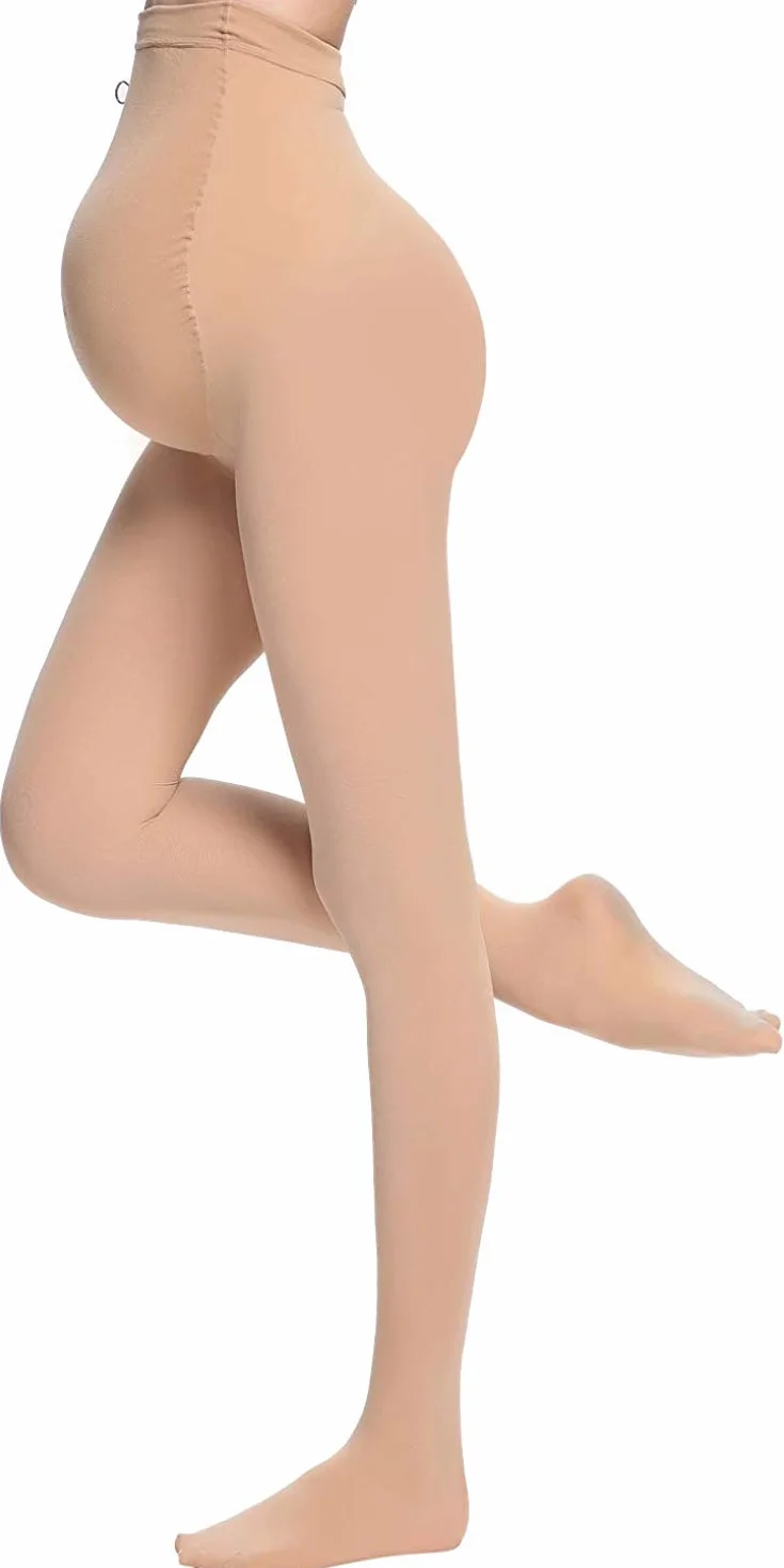 Collants Maternité Opaques 320D Legging Grossesse Femmes Enceintes Bande Ajustable Taille 2 Pack