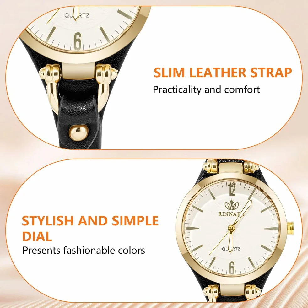 OFFCUP Montre Femme Cuir Diamant Quartz Analogique Cadran Chiffres Arabes