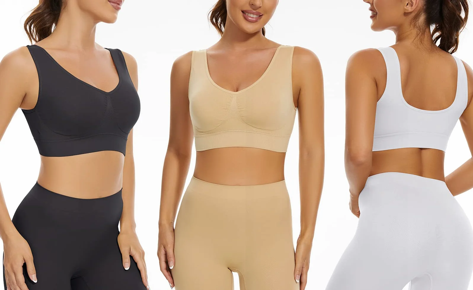 Lemef Soutiens-Gorge Sport Yoga sans Couture avec Coussinets Amovibles pour Femmes