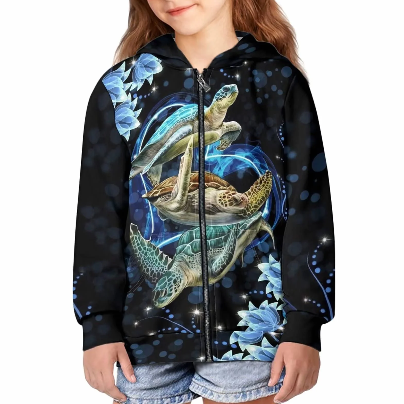 Sweat à capuche zippé pour filles Veste enfants 6-16 ans