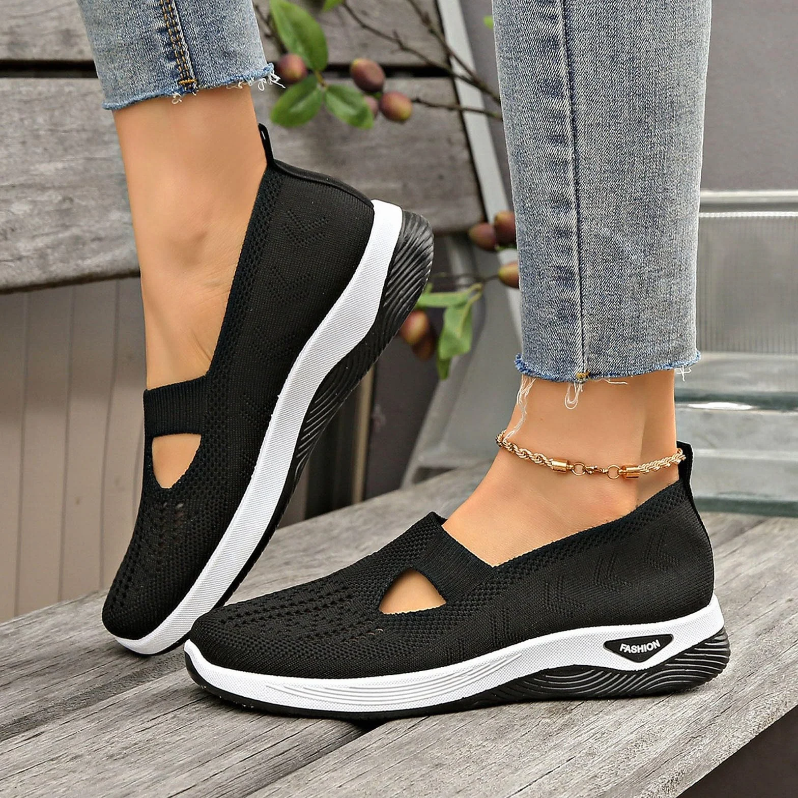 Baskets Orthopédiques Femme Été Légères Respirantes Antidérapantes Slip on Confort