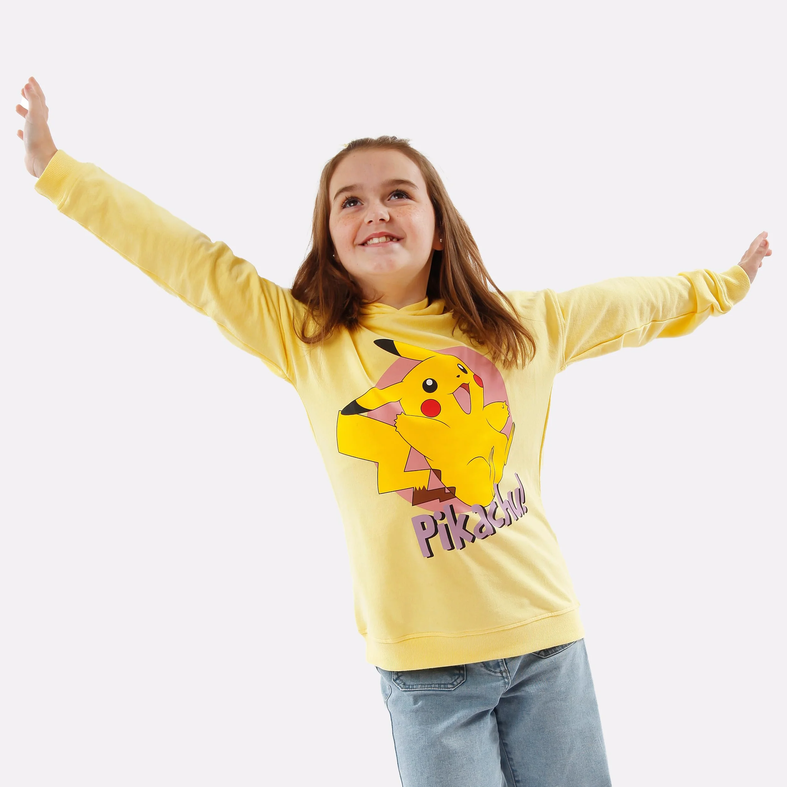 Pokémon Sweat à Capuche Fille Pikachu Jaune 5-12 Ans