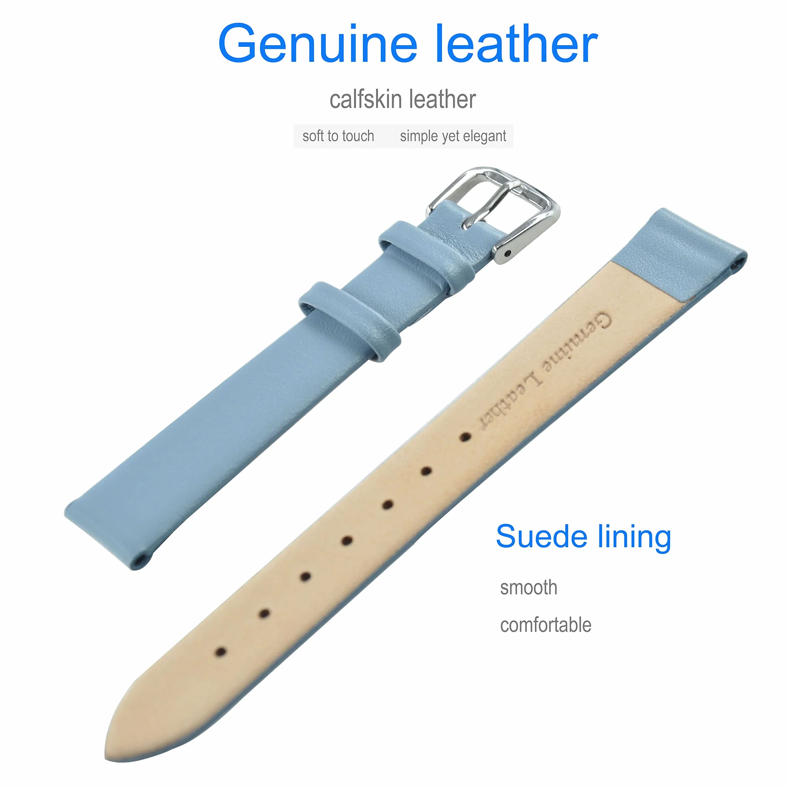 Bracelets de Montres en Cuir 6-24mm pour Femmes Hommes
