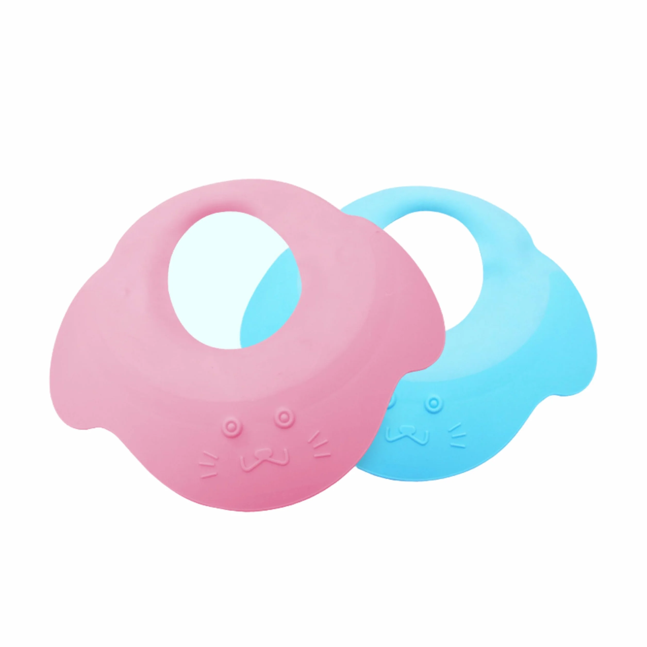Casquette de bain bébé silicone rose protection yeux oreilles enfants 0-9 ans