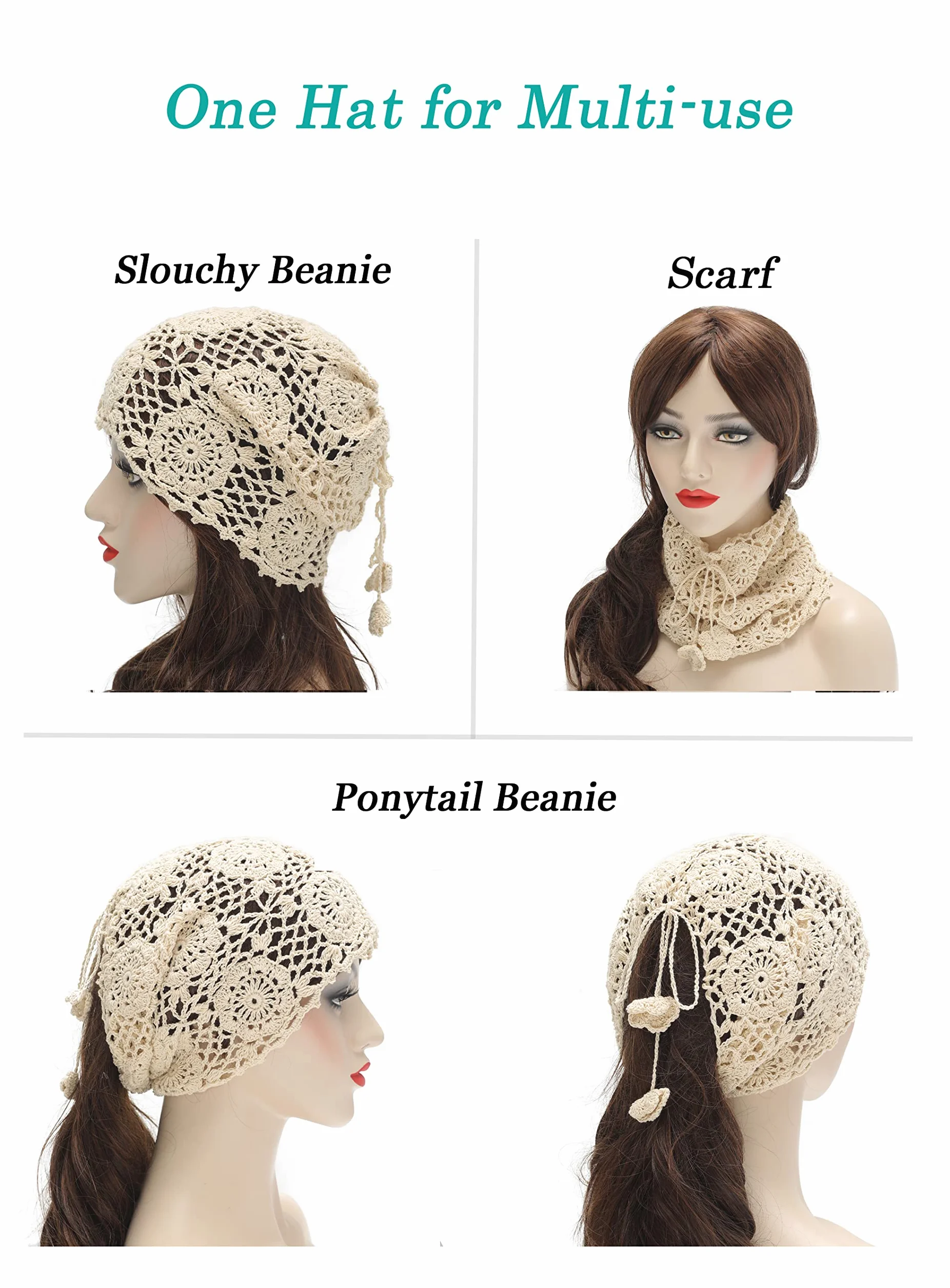 Bonnet d'été en Tricot Fait à la Main pour Femme