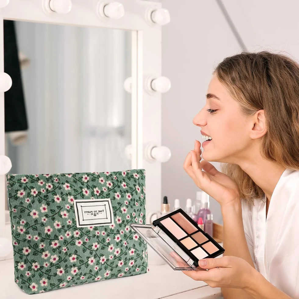 Aucuu Trousse de Toilette Voyage en Toile, Sac Organiseur Cosmétique Femme