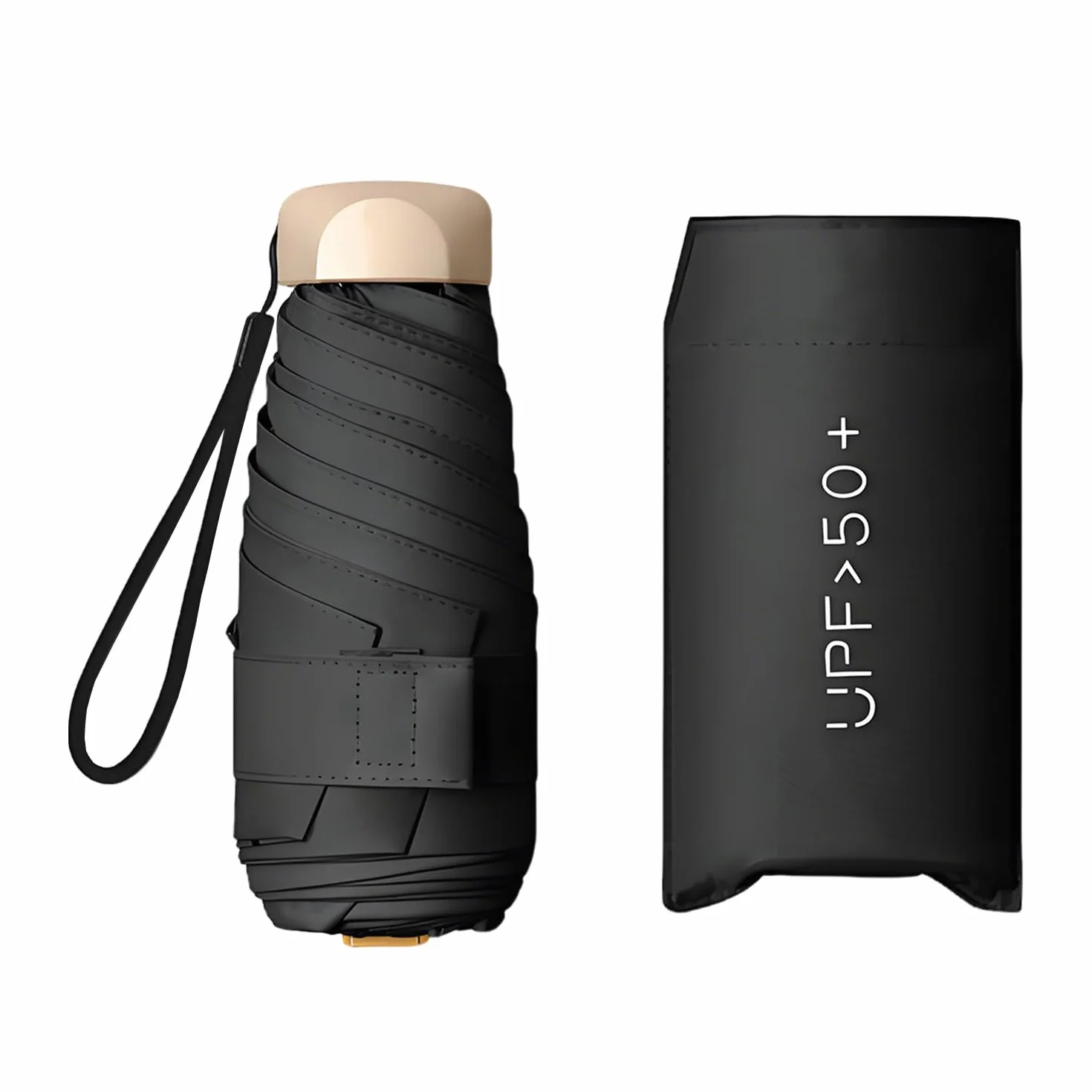 Parapluie Pliant Compact UV50+ Protection Soleil Pluie Portable Hommes Femmes