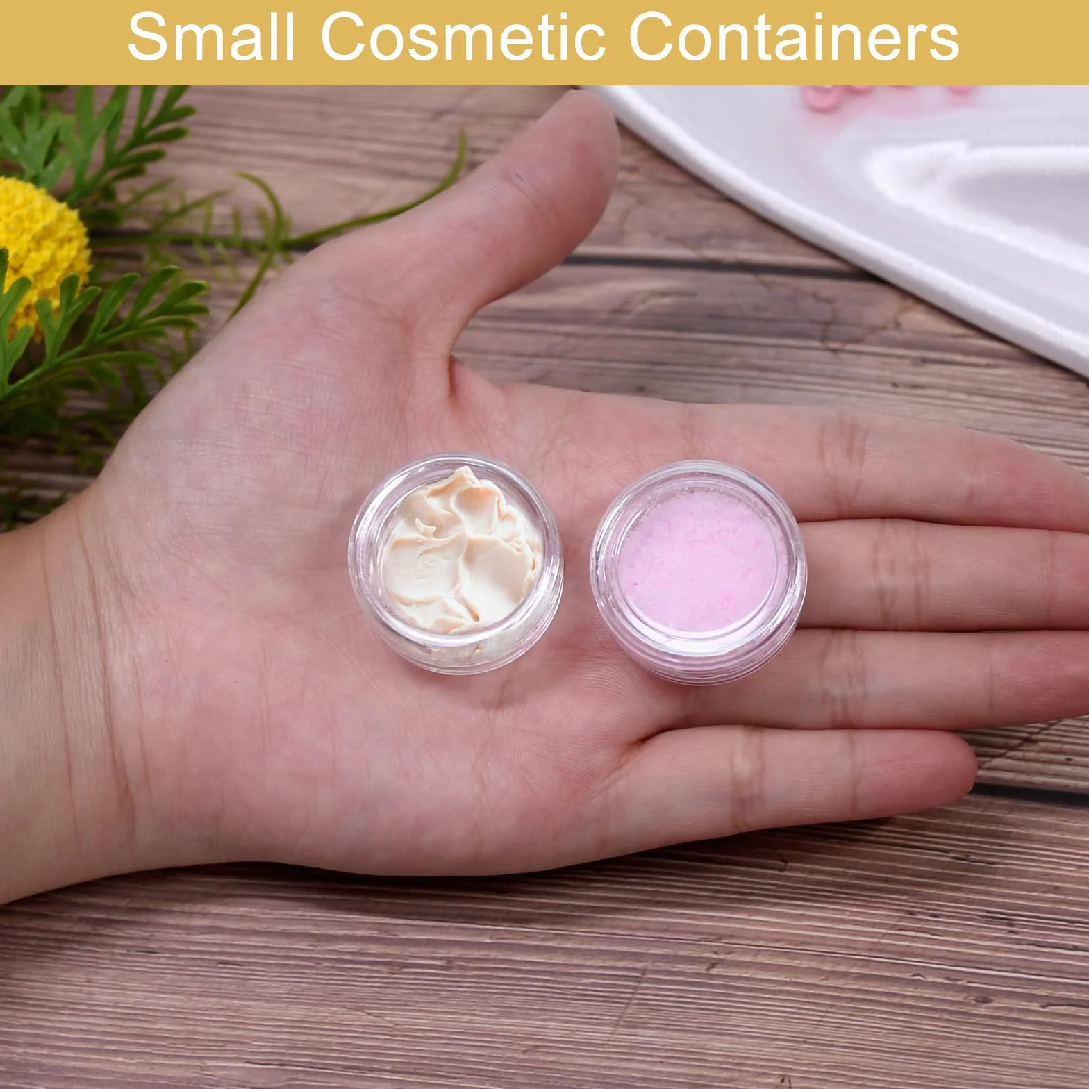 Contenants cosmétiques plastiques vides 100 pièces avec films sensibles pression mini-spatule voyage
