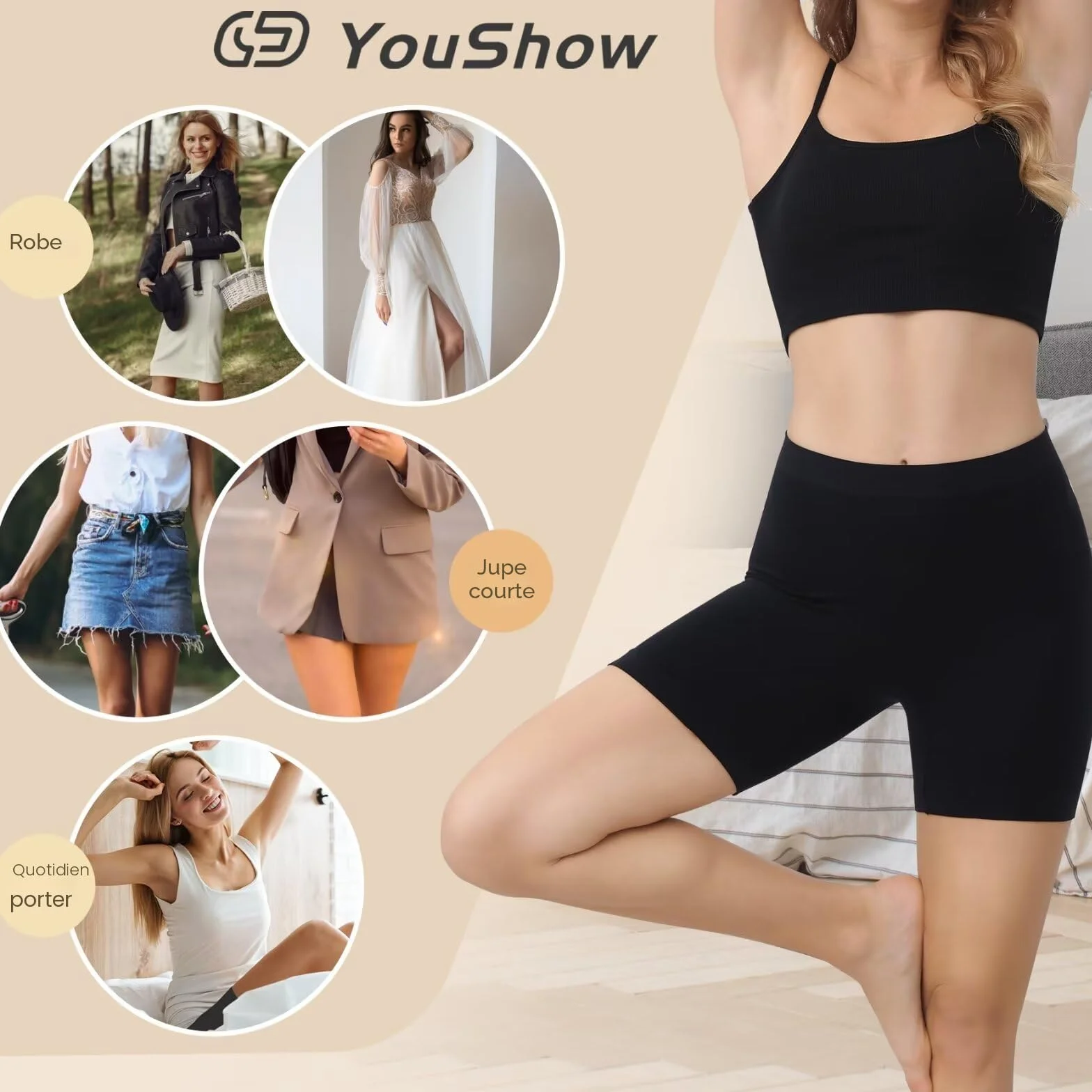 Lot de 3 Shorty Femme sous Jupe Douce Boxer Short Sécurité Legging Court sans Couture