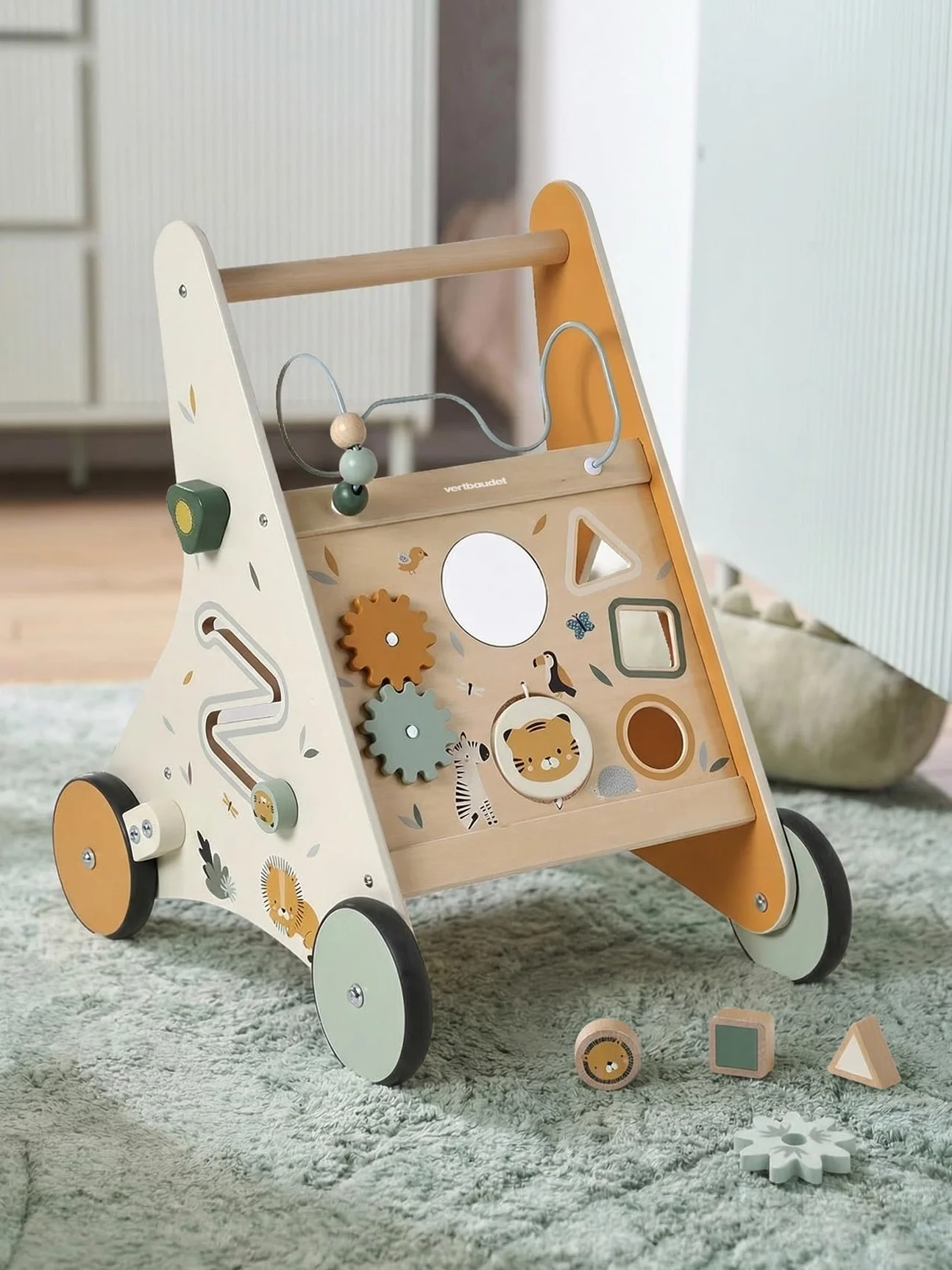 VERTBAUDET Chariot de Marche en Bois FSC® Tanzanie avec Freins