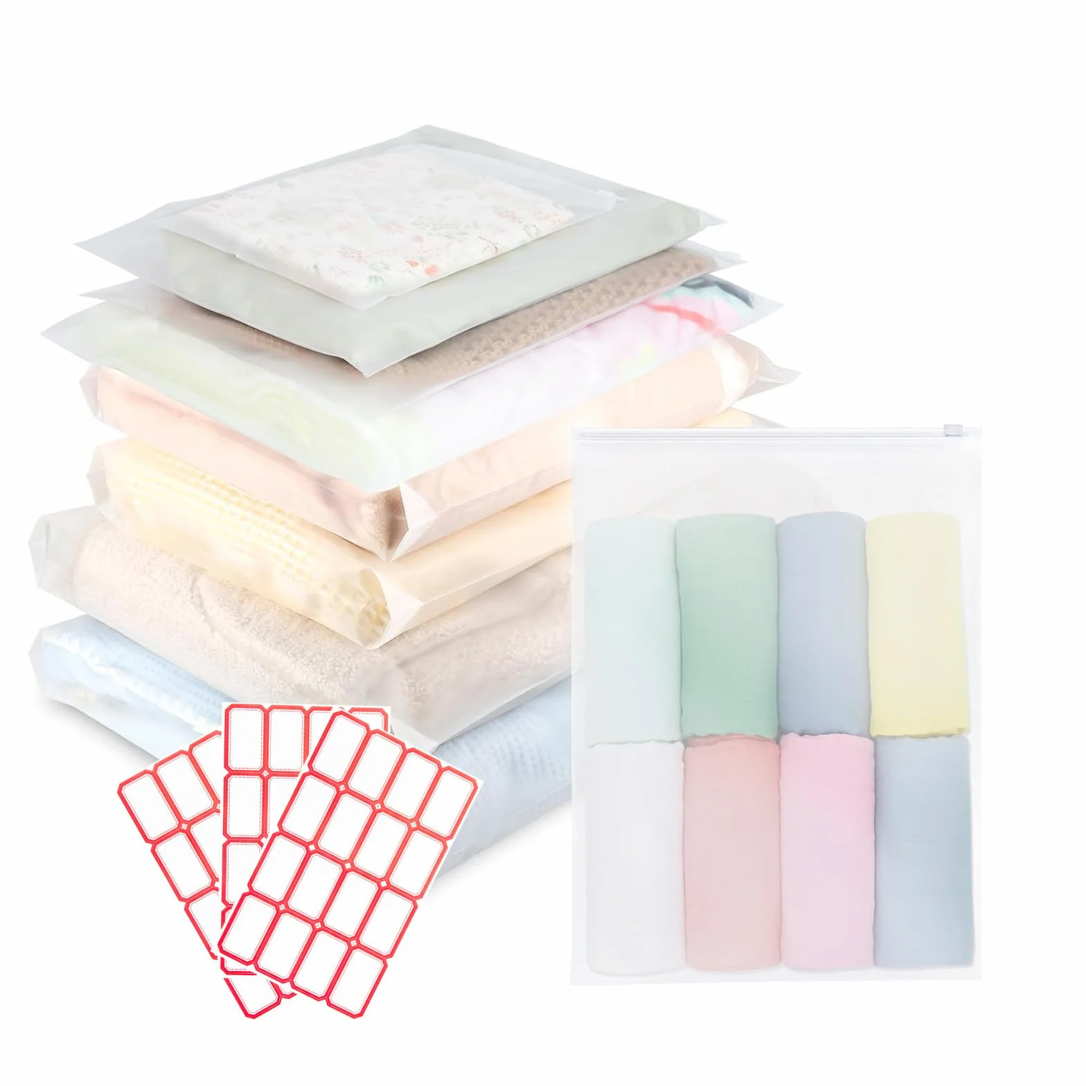 Sachets Plastiques Givrés Refermables 40 Pièces 20×30 cm Sacs Zip Mat
