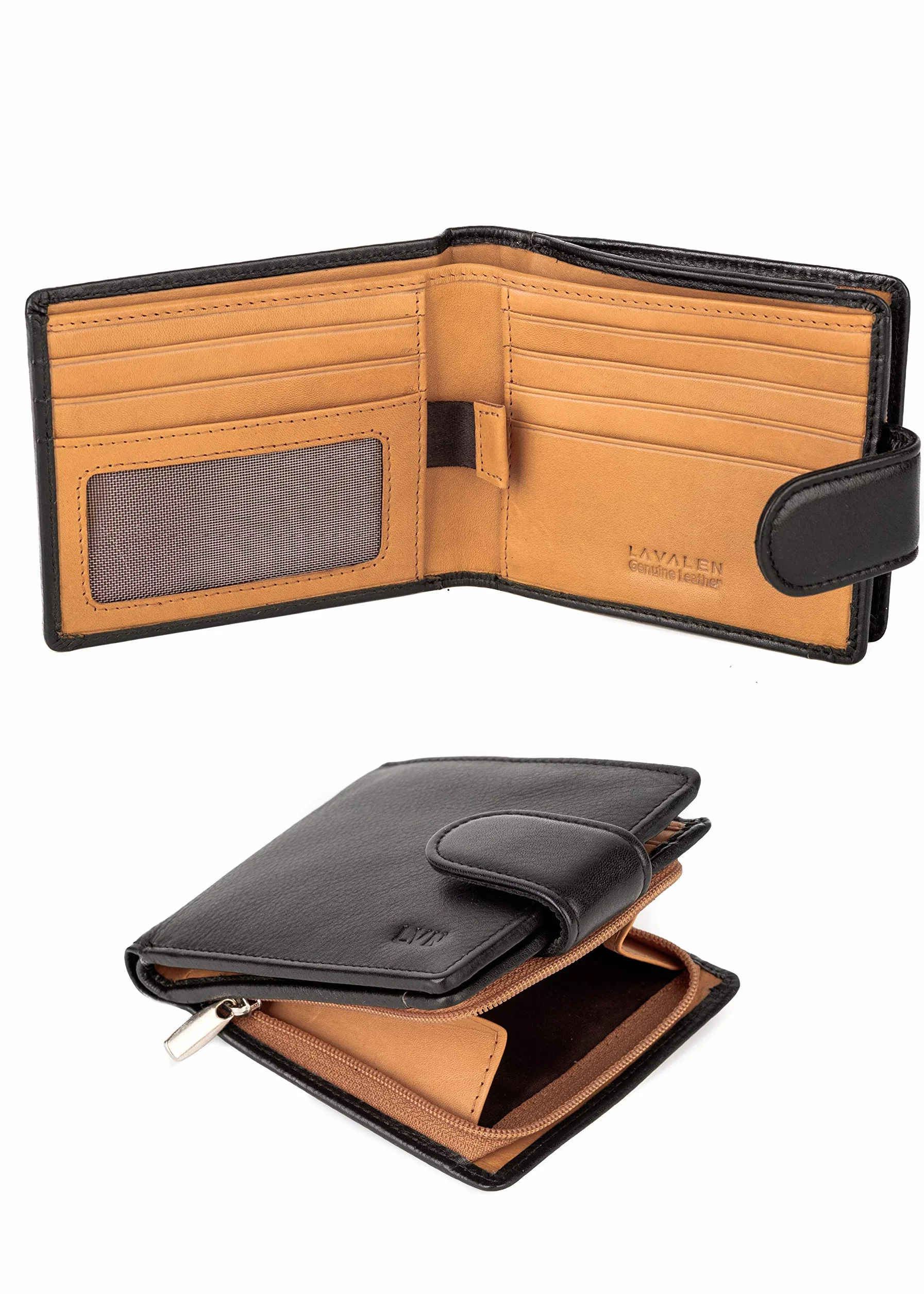 Portefeuille Homme Cuir Véritable avec Blocage RFID Grande Capacité