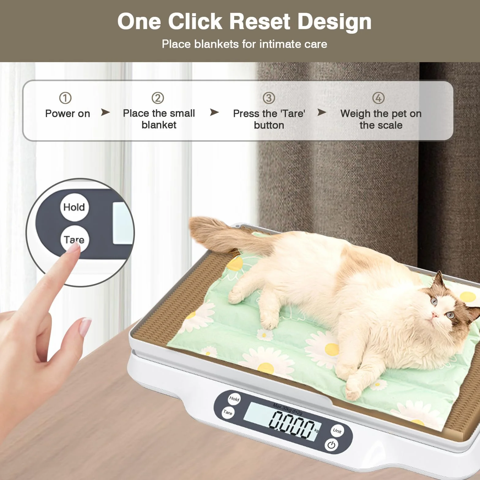 Balance numérique bébé animal de compagnie 2 plateaux 30 kg écran LCD 4 modes pesée kg oz lb ml
