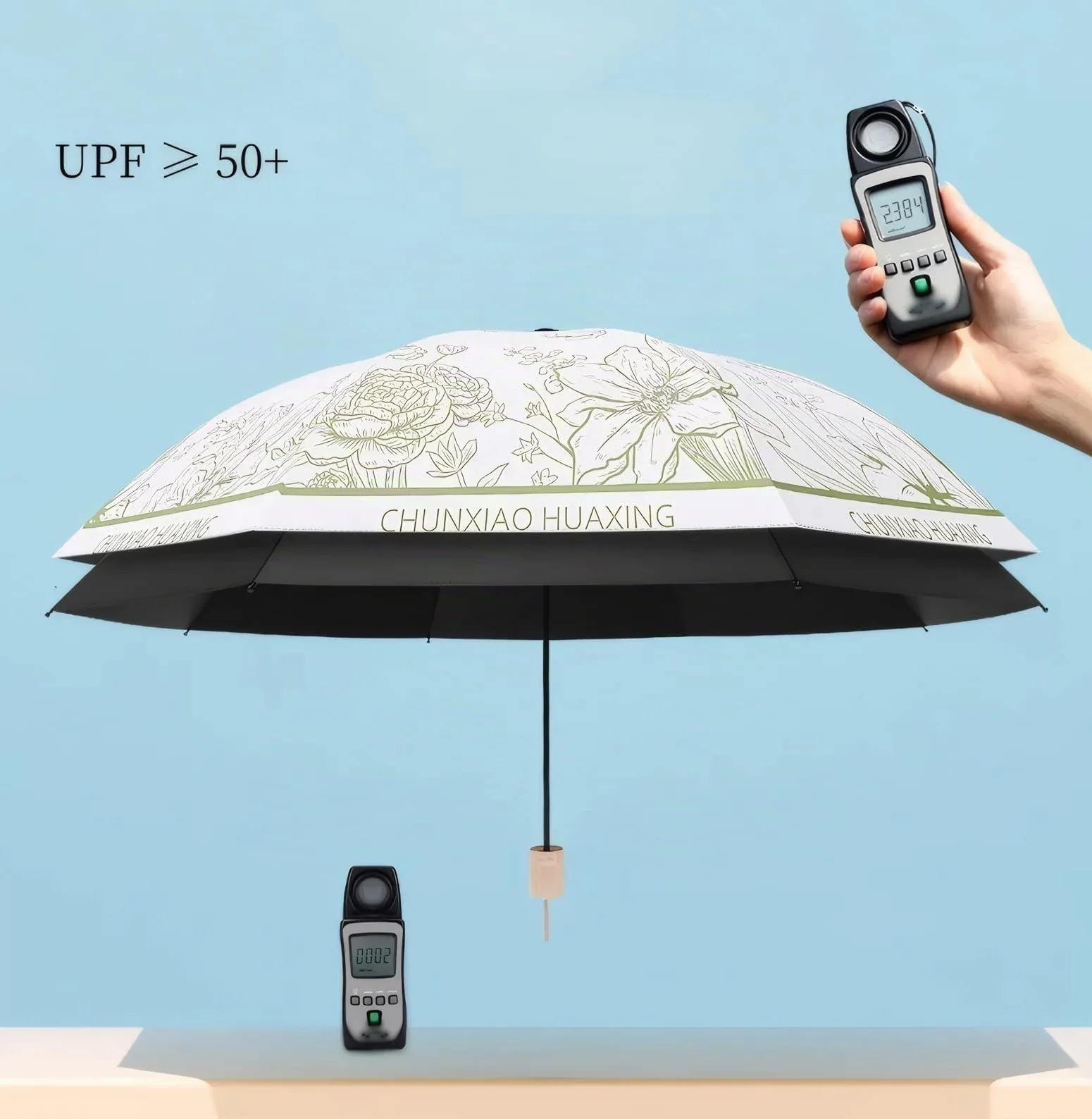 Parapluie UPF50+ Imperméable Double couche Coupe-vent Rétro Classique Vintage Femme
