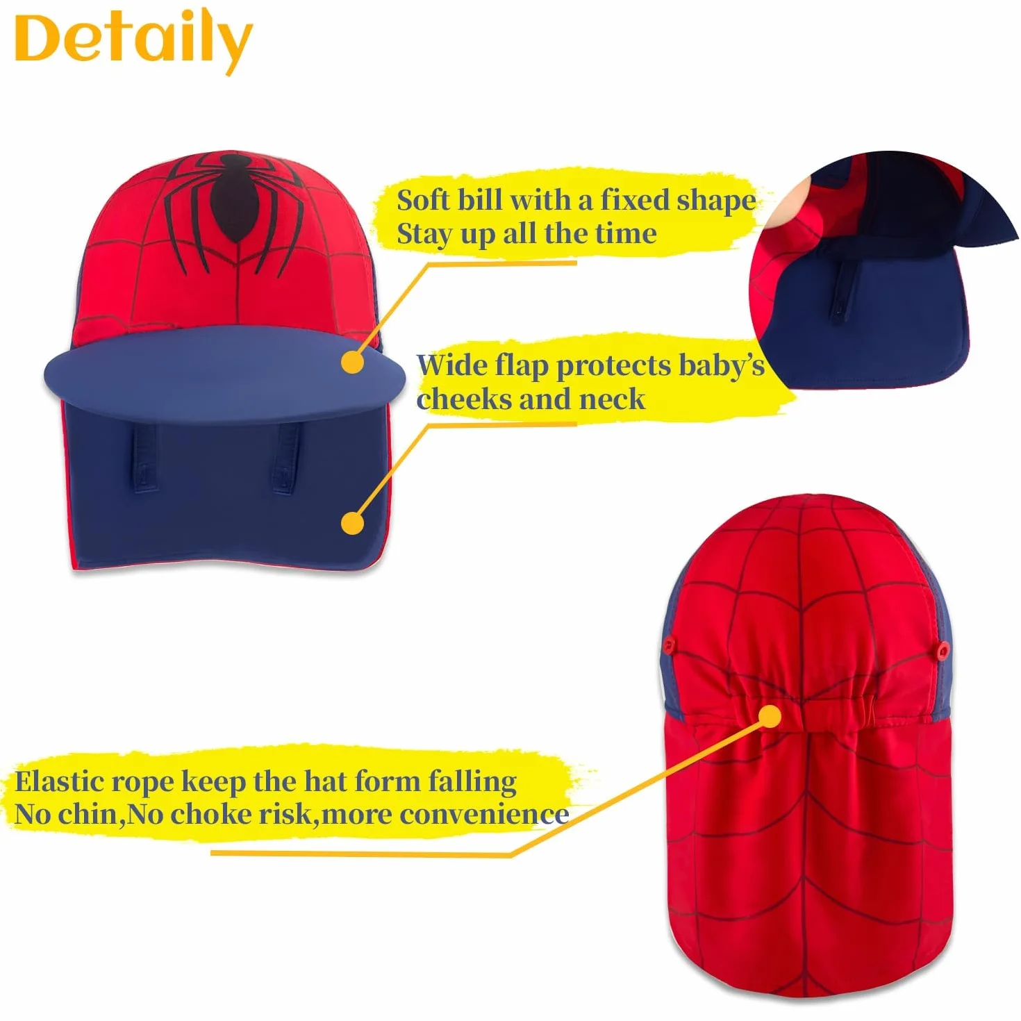 Chapeau de Soleil UPF 50+ Casquette Légionnaire Protection Solaire Enfants 3-15 Ans