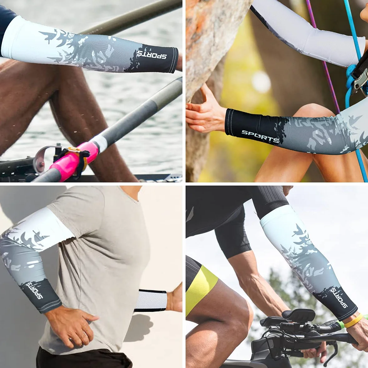 flintronic Manchettes de Bras Homme Femme Anti-UV UPF 50+ Protection Solaire Compression Cyclisme