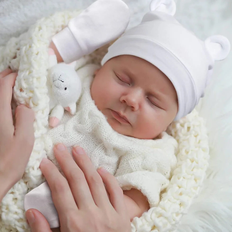 Bonnets de Naissance et Moufles de Protection Bébé Gants Bonnet Nouveau-né 0-6 Mois Taille Unique