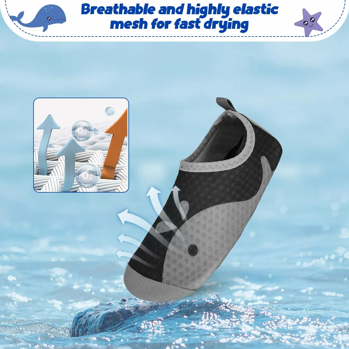 WateLves Enfant Chaussures Aquatiques Fille Garçon Chaussons de Plongée Antidérapant Pieds Nus d'eau