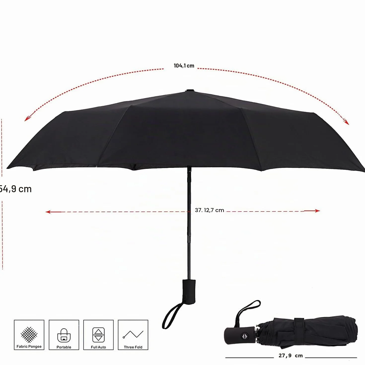 SY COMPACT Parapluie coupe-vent automatique léger incassable