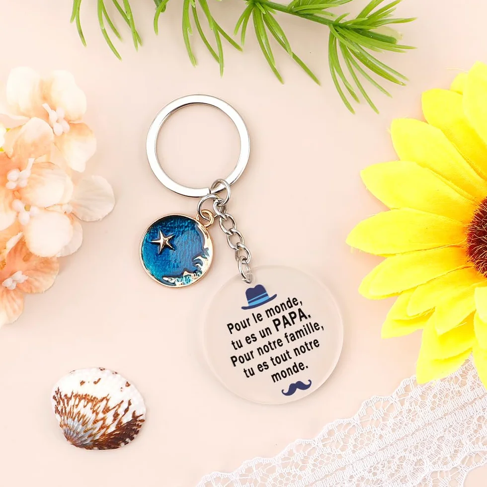 Porte Clef Acrylique Cadeau Original Homme Femme Papa Maman Anniversaire Noel