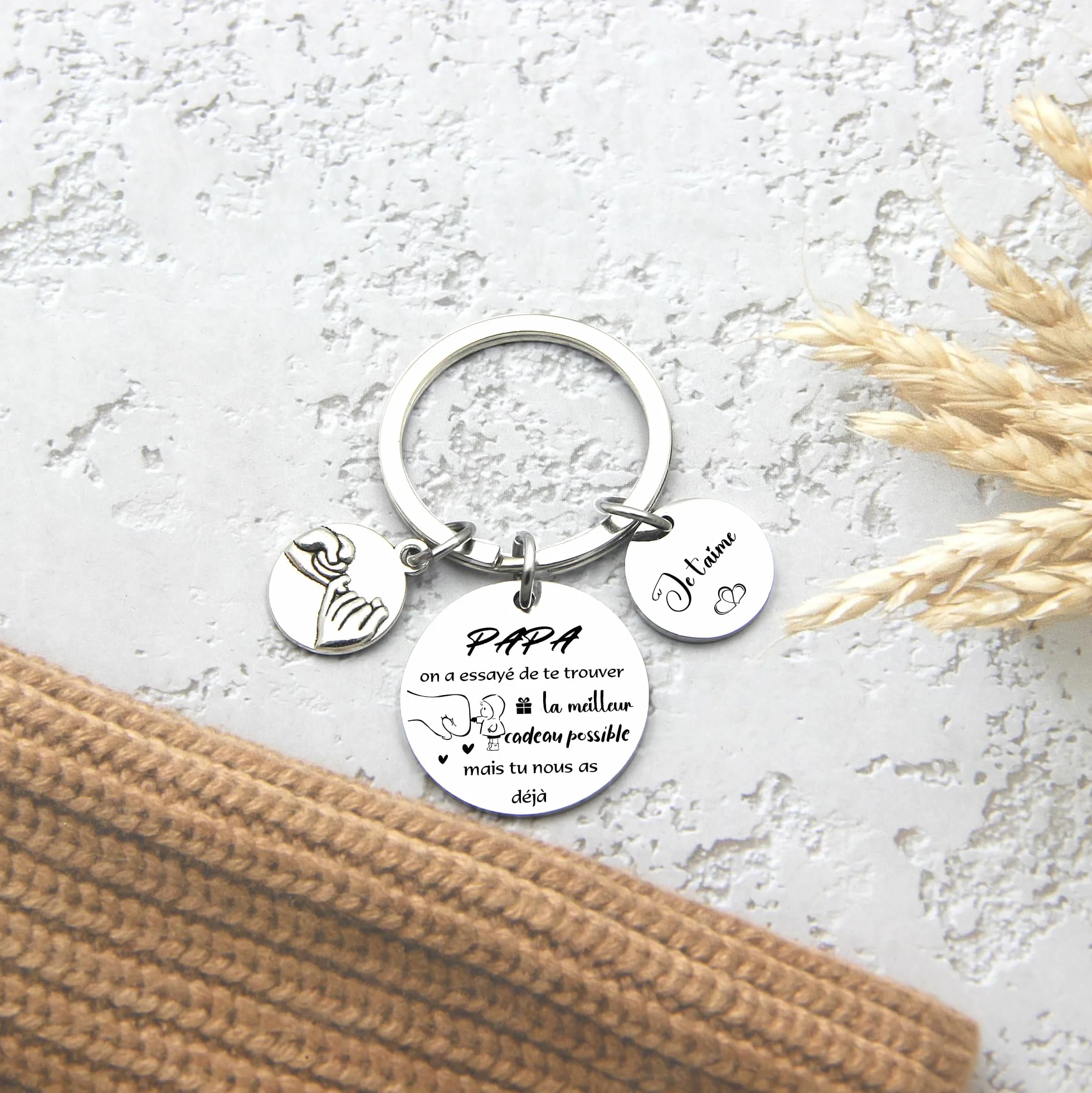 Porte-cles Papa Cadeau Fete des Peres Anniversaire Original