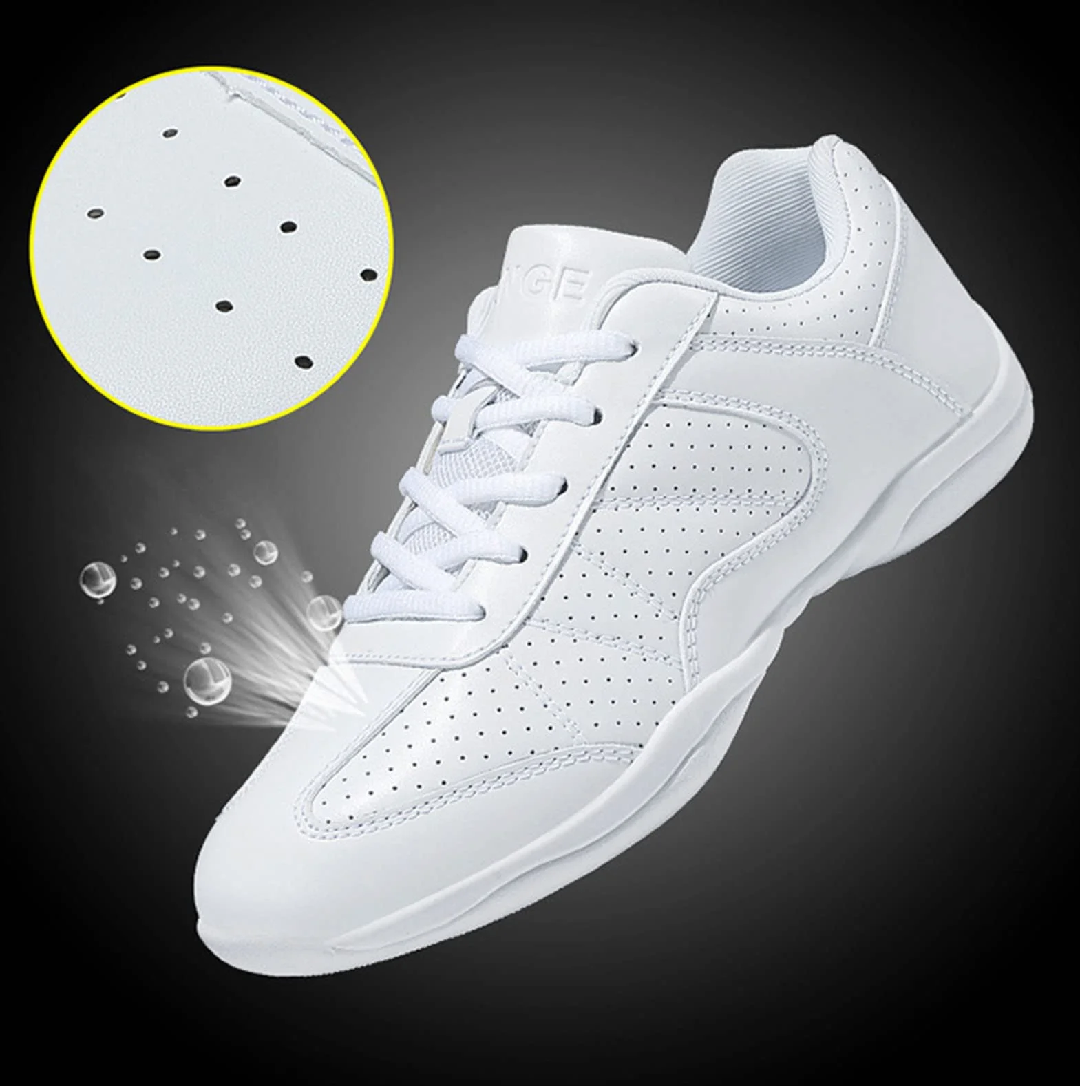 Chaussures de Danse Hommes Femmes Modern Soft Bottom Jazz Aérobic Respirant Dance Fitness 42 EU Blanc