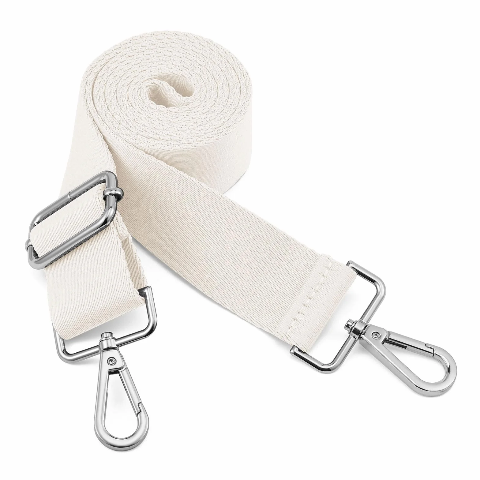 Bandoulière réglable universelle antidérapante avec crochets pivotants en métal pour sac à bandoulière, beige