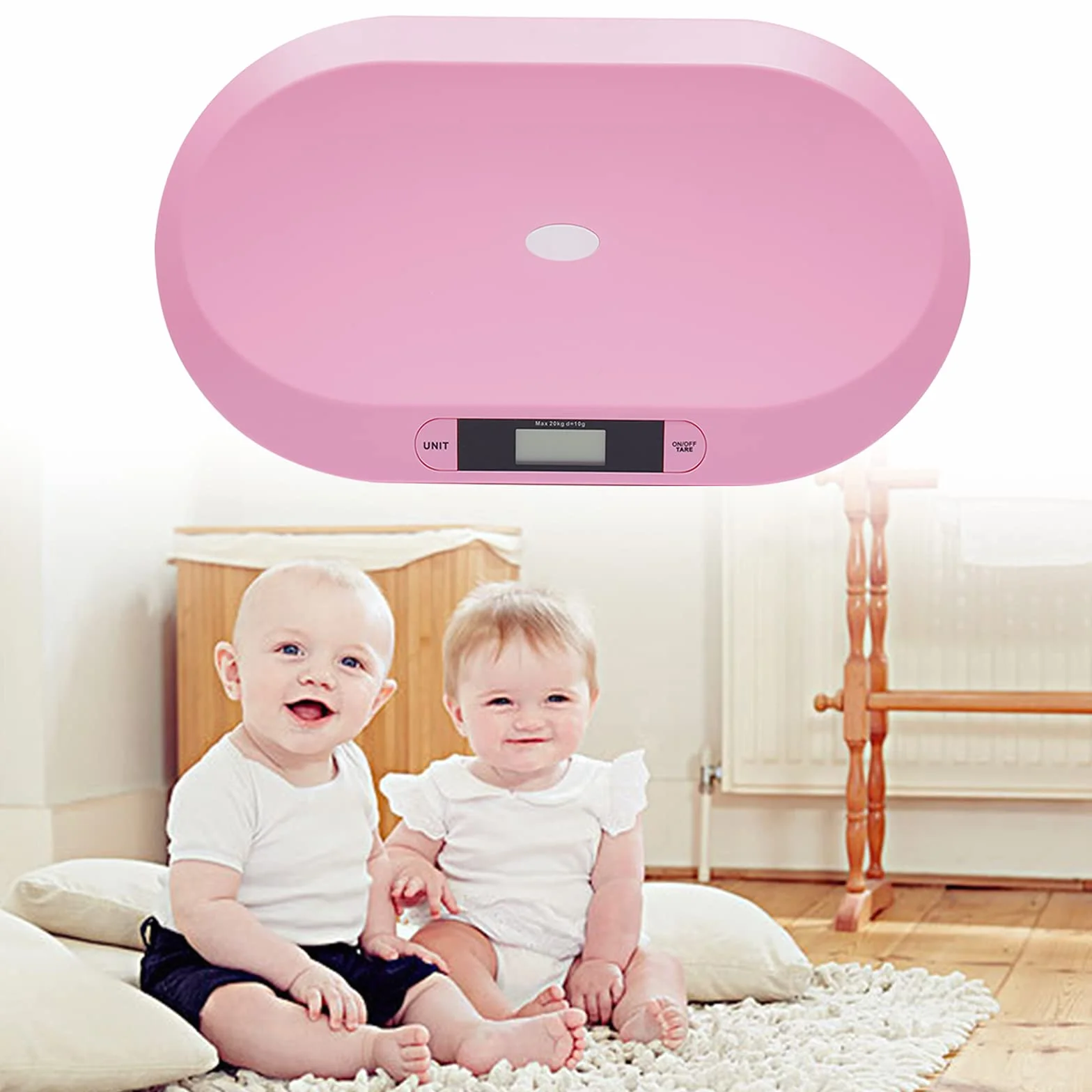Pèse-bébé électronique 20 kg 44 lbs écran LCD balance bébé avec serviette