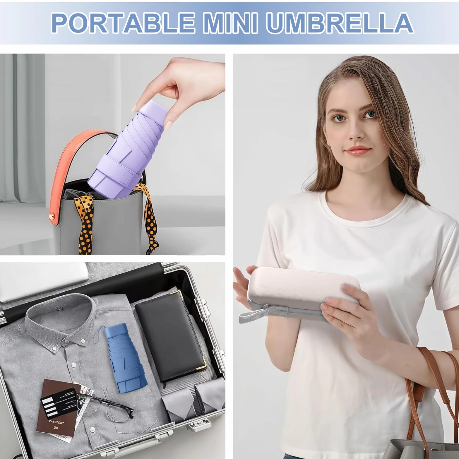 Parapluie Pliable Mini Anti-UV Compact Léger Voyage Homme Femme