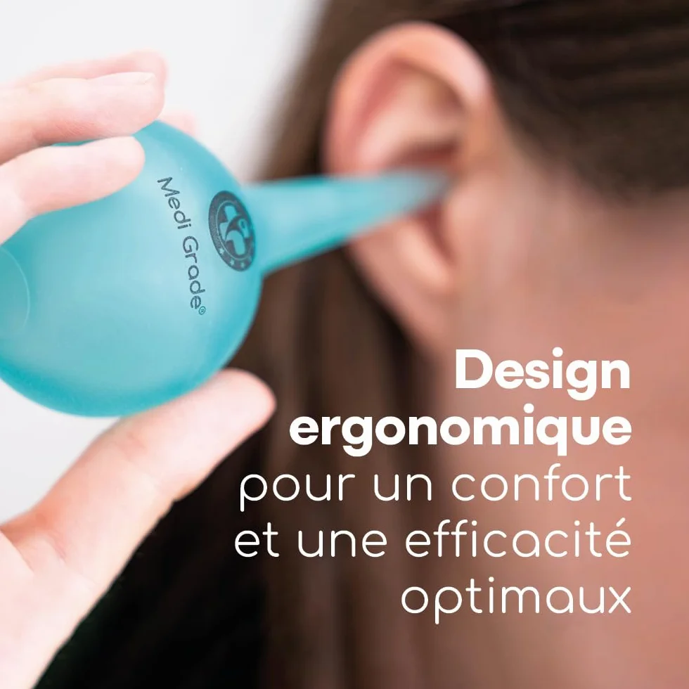 Medi Grade Seringue Plastique 75 ml pour Nettoyage Oreille avec Bout à Quadruple Jet