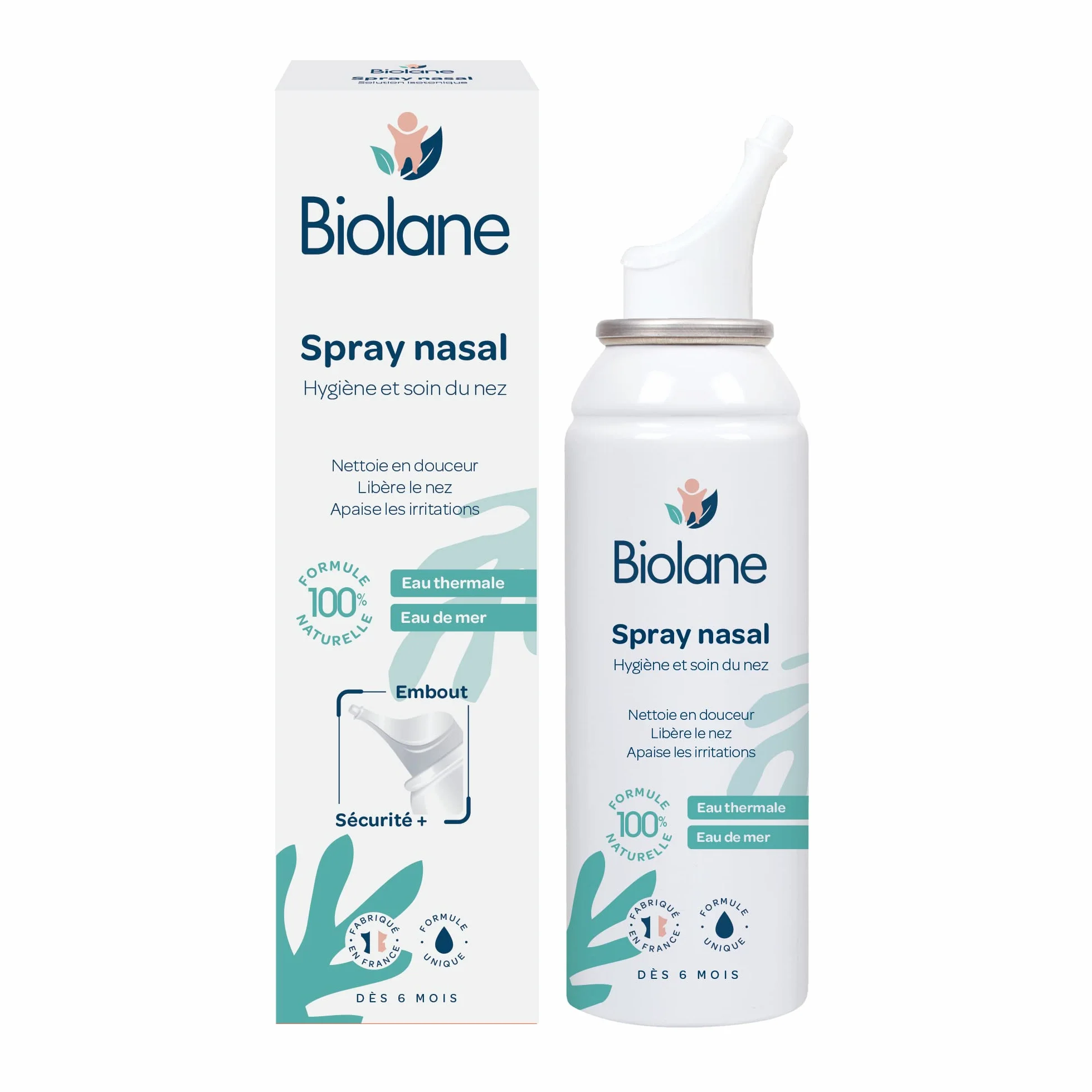 BIOLANE Spray Nasal Eau de Mer thermale Bébé Hygiène et Soin du nez 100% Naturelle Dès 6 mois Fabriqué en France