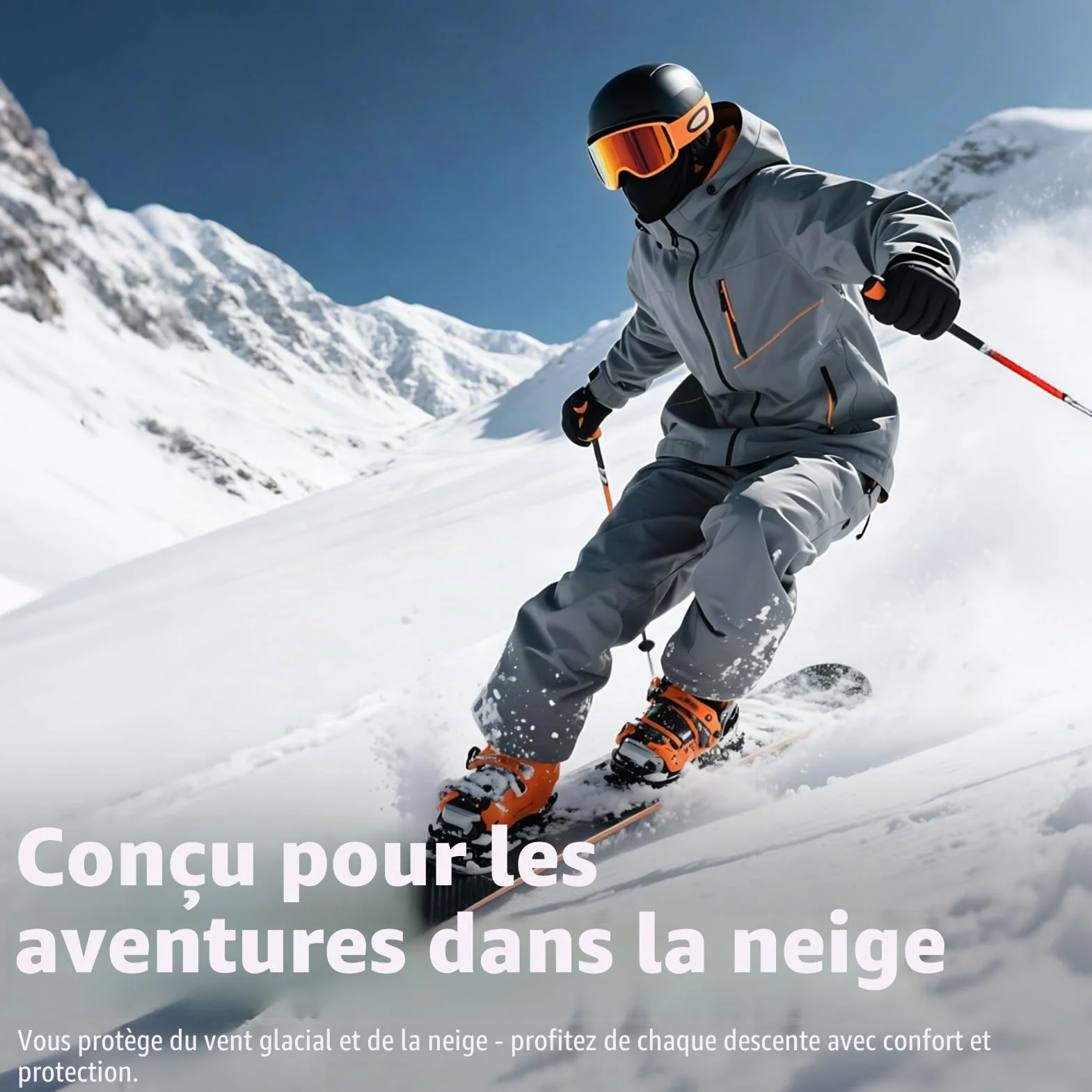 LONGKING Cagoule de Ski Protection UV Coupe Moto Snowboard Cyclisme Sports de Plein Air