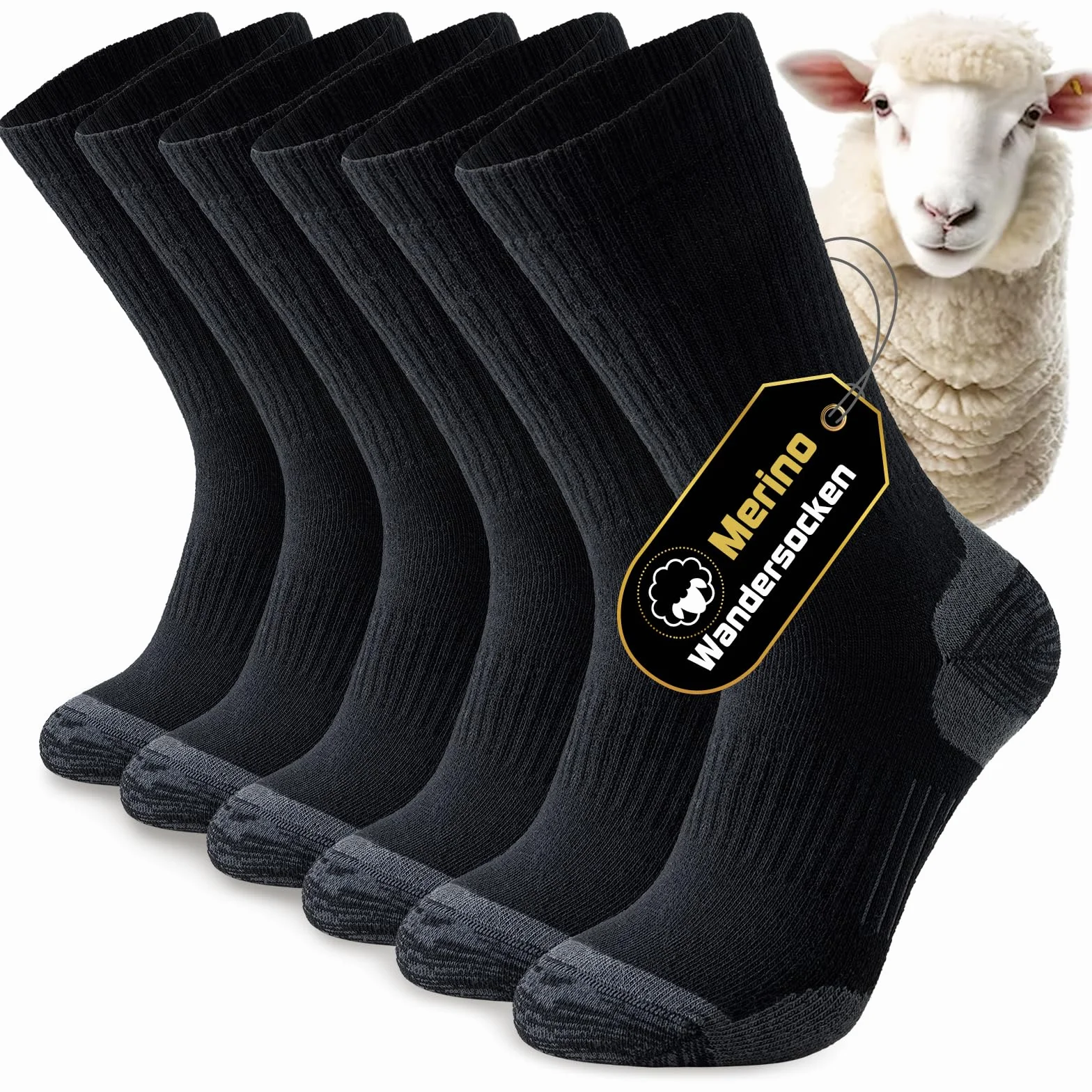 Chaussettes Hiver Chaude Homme Femme en Laine Mérinos Anti-Ampoules 3 Paires