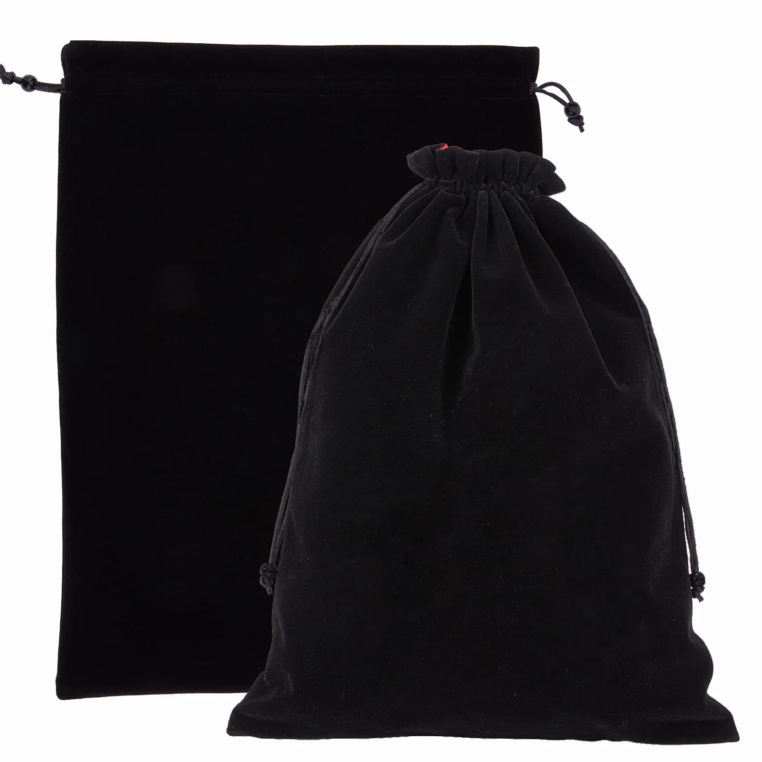 Nbeads 2 Pcs Grandes Pochettes à Bijoux Velours Noir 37x28cm Cordon de Serrage Sacs Cadeaux